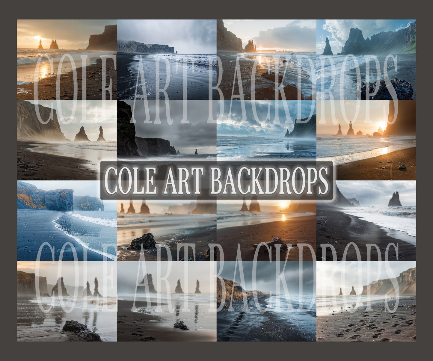 Iceland Beaches Digital Backdrop Set