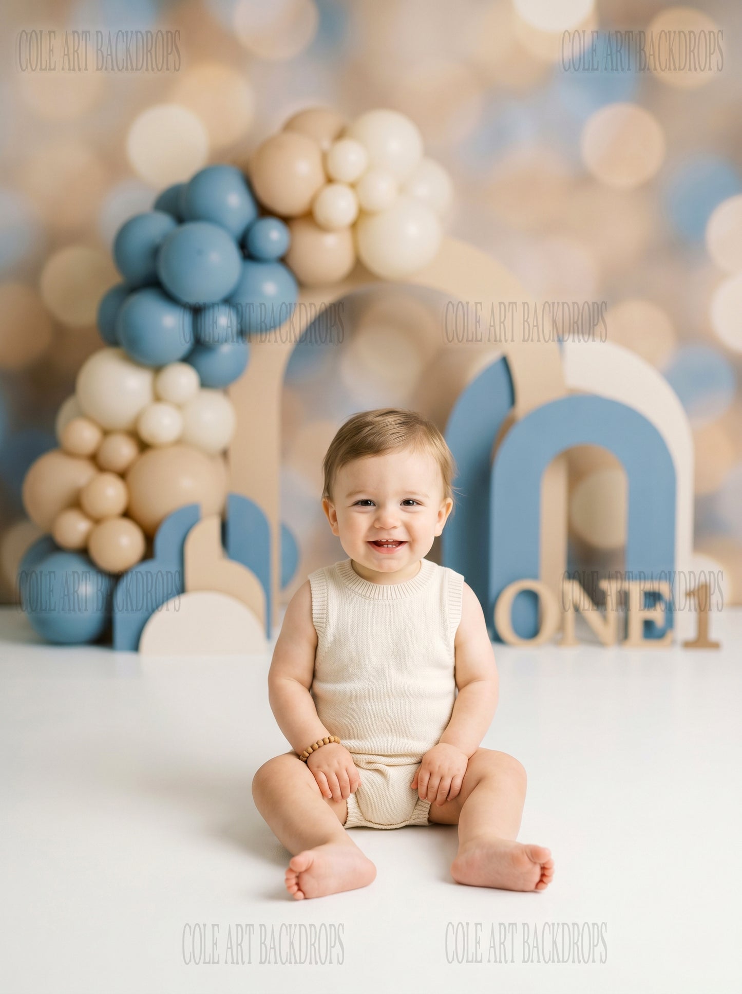 Baby Balloon Arch 2 Digital Backdrop, Birthday Backdrop, Cake Smash