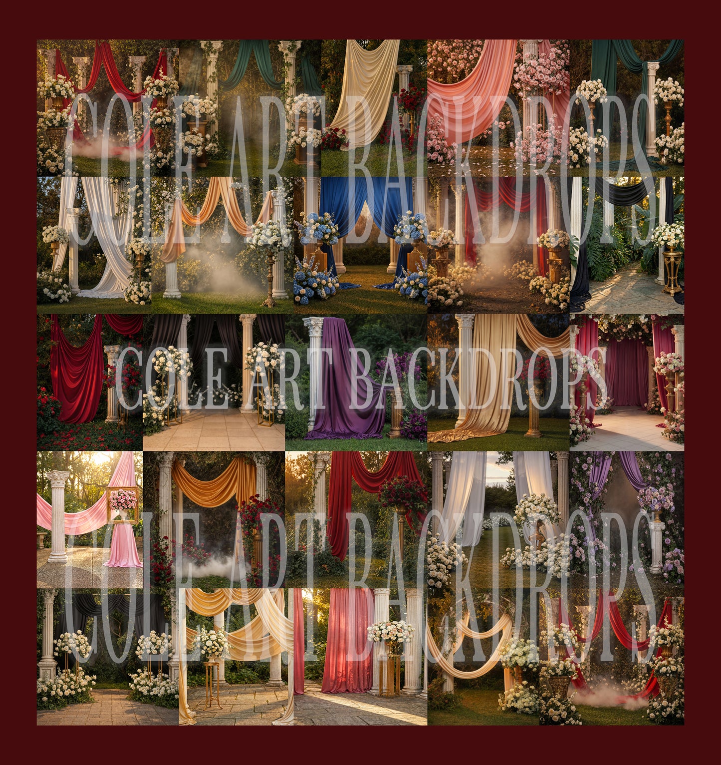 Glam Drapes Digital Backdrop Set