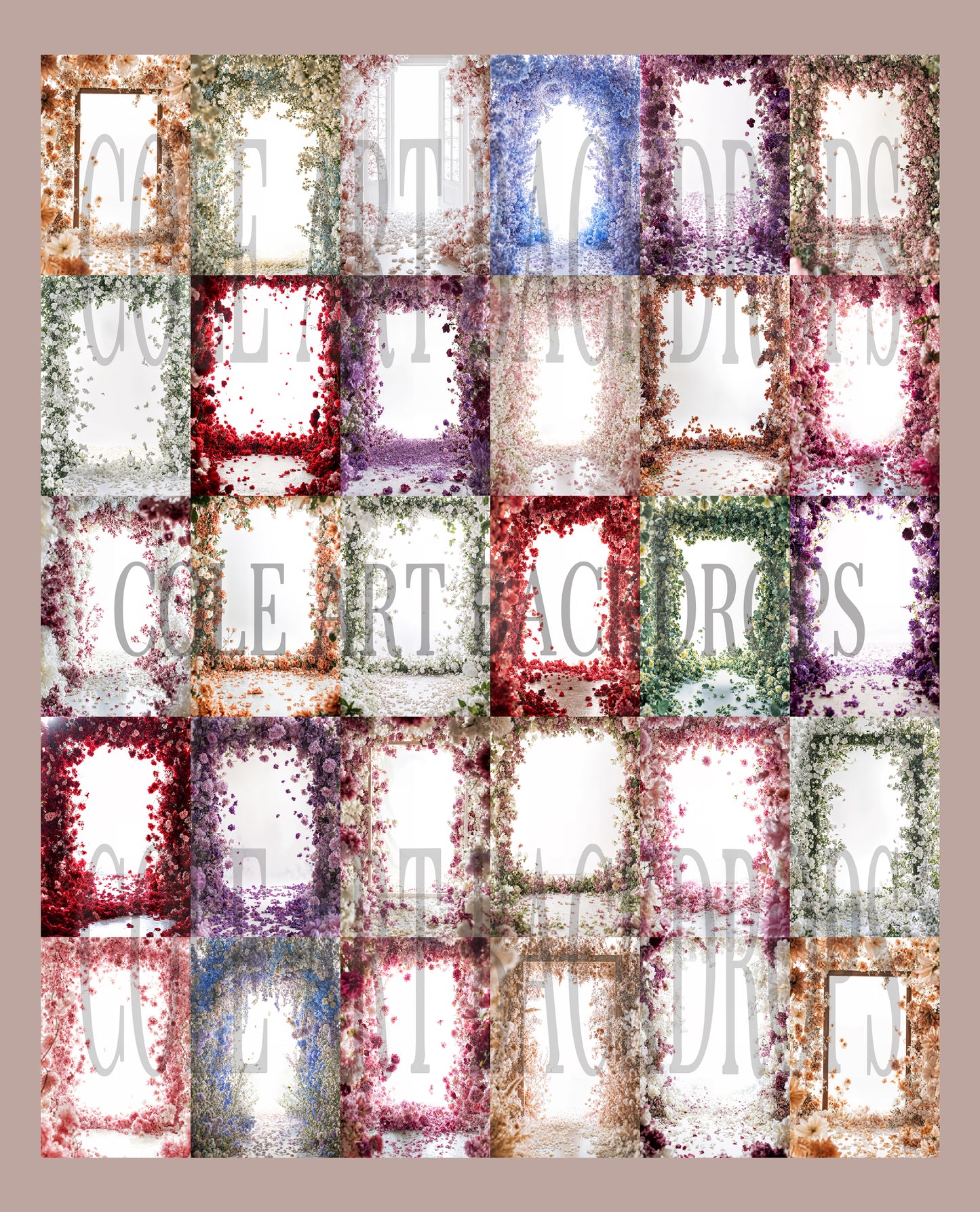 Conjunto de fundo digital com molduras retroiluminadas