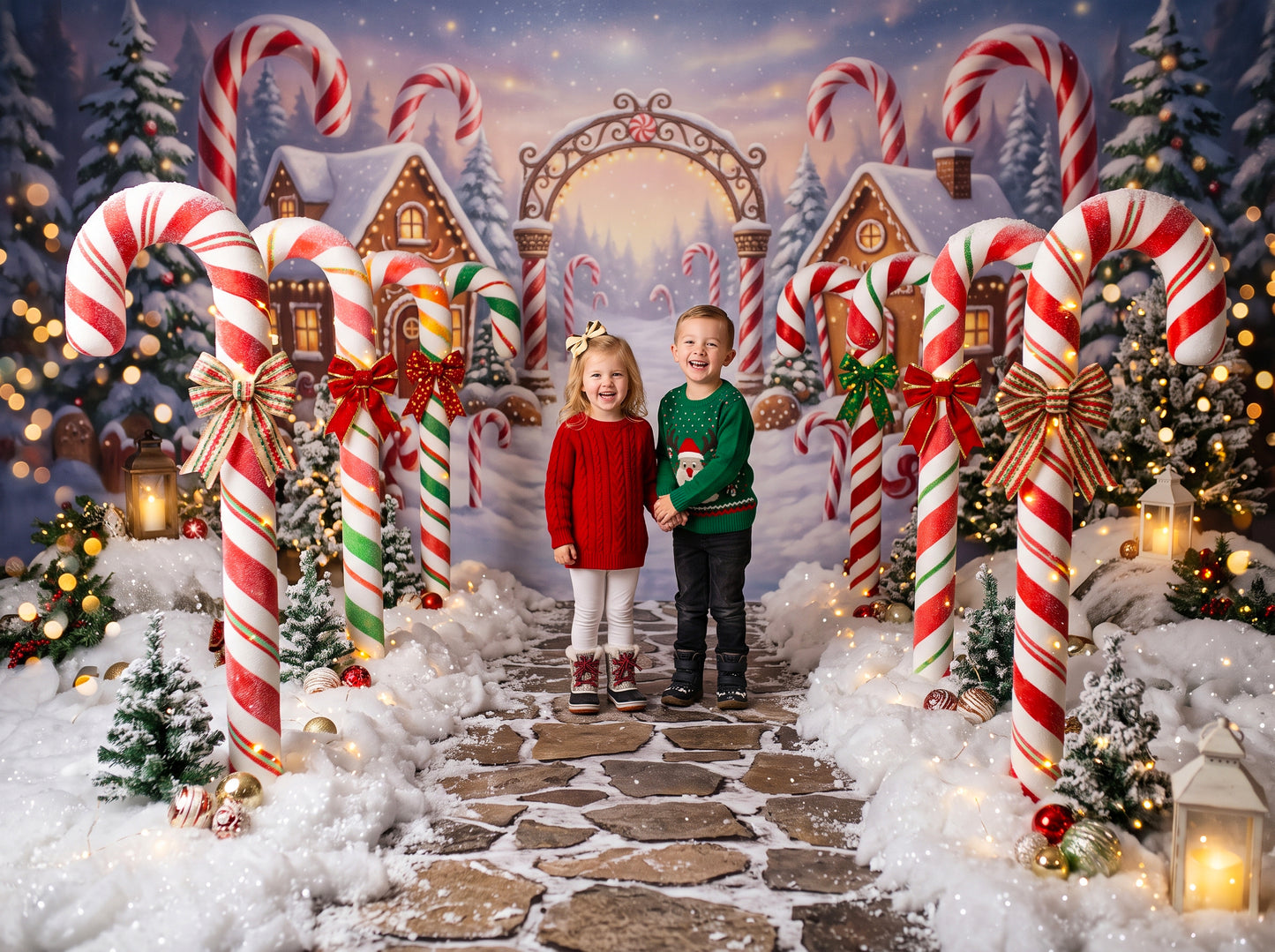 Cenários digitais coloridos de Natal, conjunto de cenários de Natal