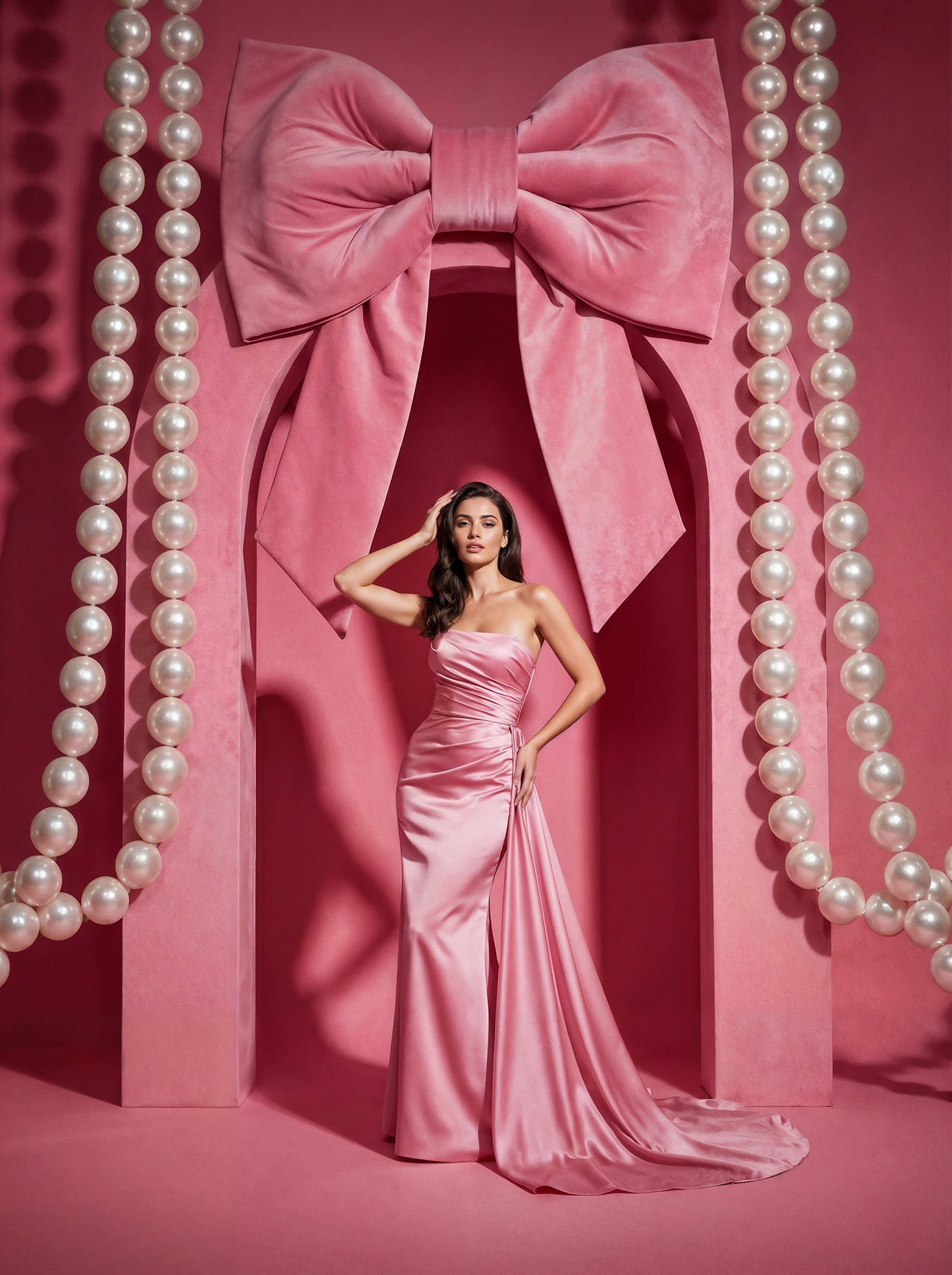 Valentine Bows Digital Backdrop Set