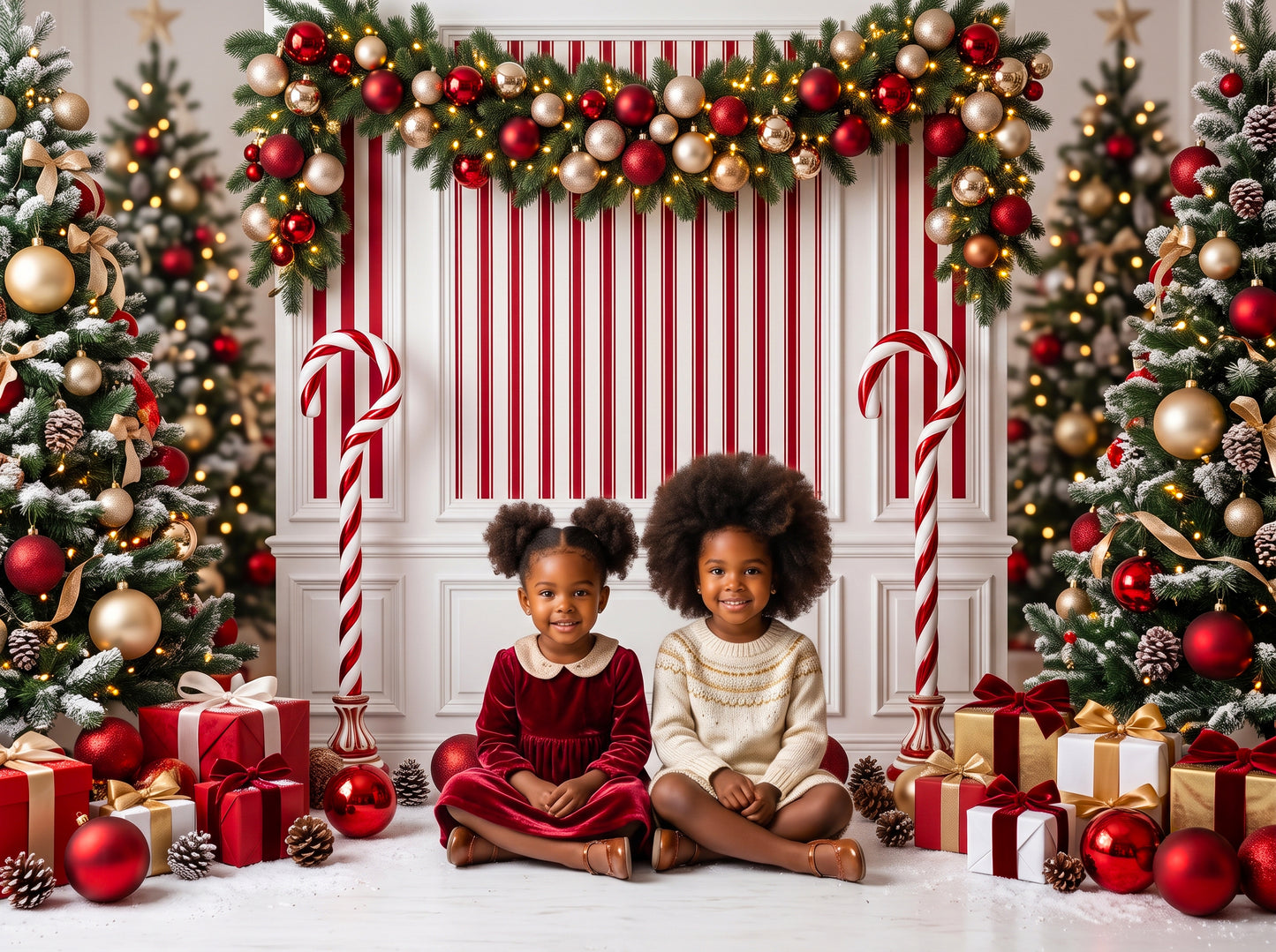 Cenários digitais coloridos de Natal, conjunto de cenários de Natal