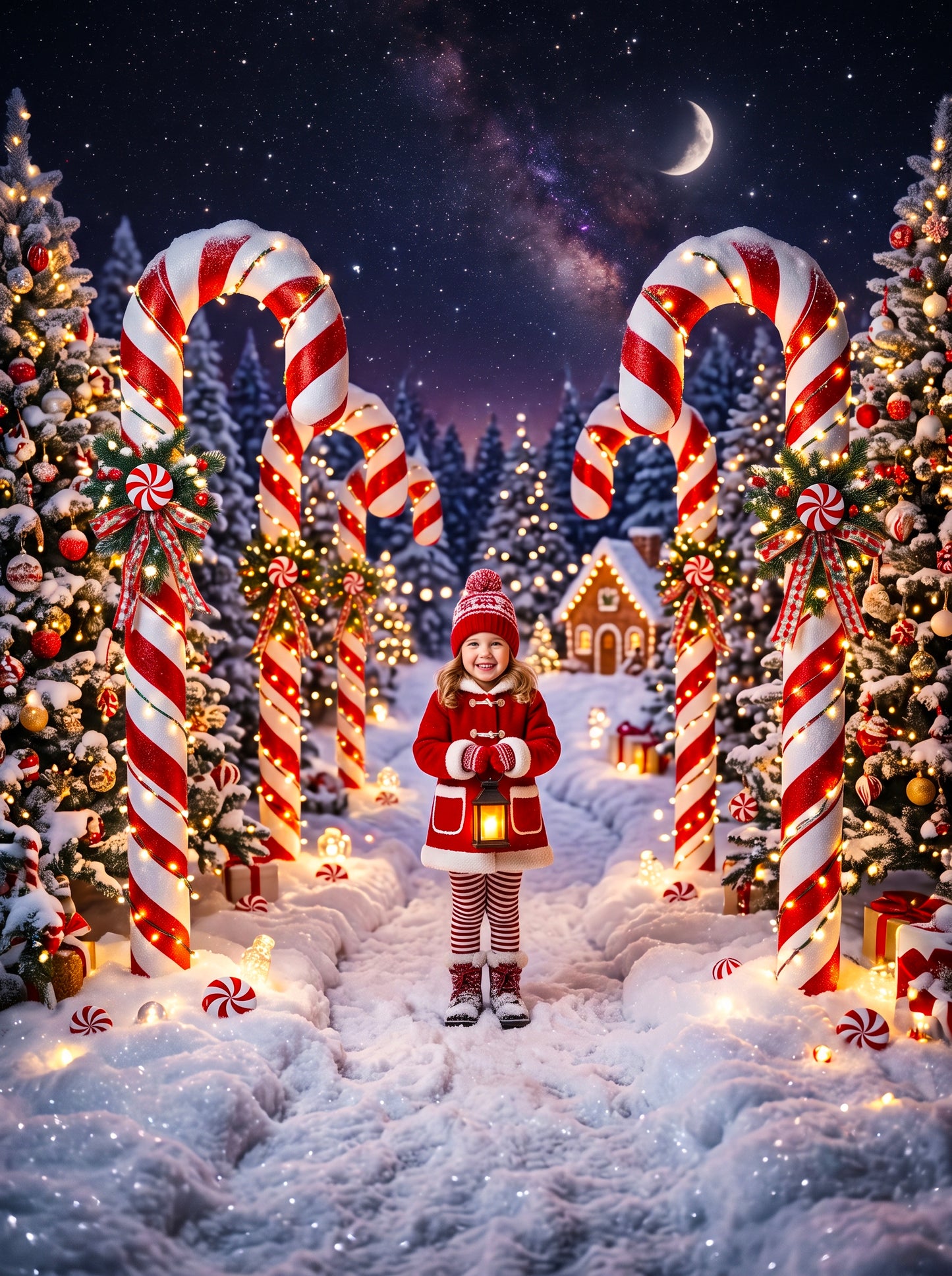 Cenários digitais coloridos de Natal, conjunto de cenários de Natal
