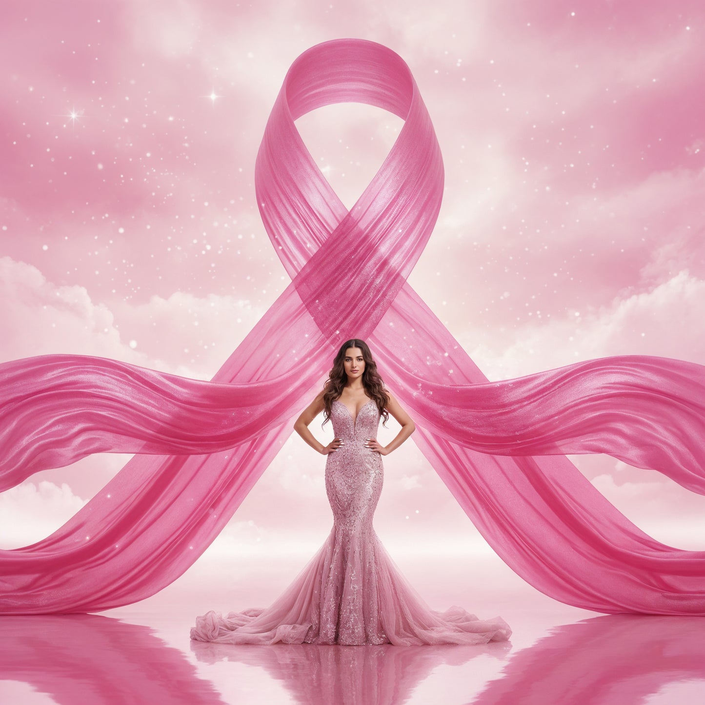 Breast Cancer Awareness Digital Backdrop Set