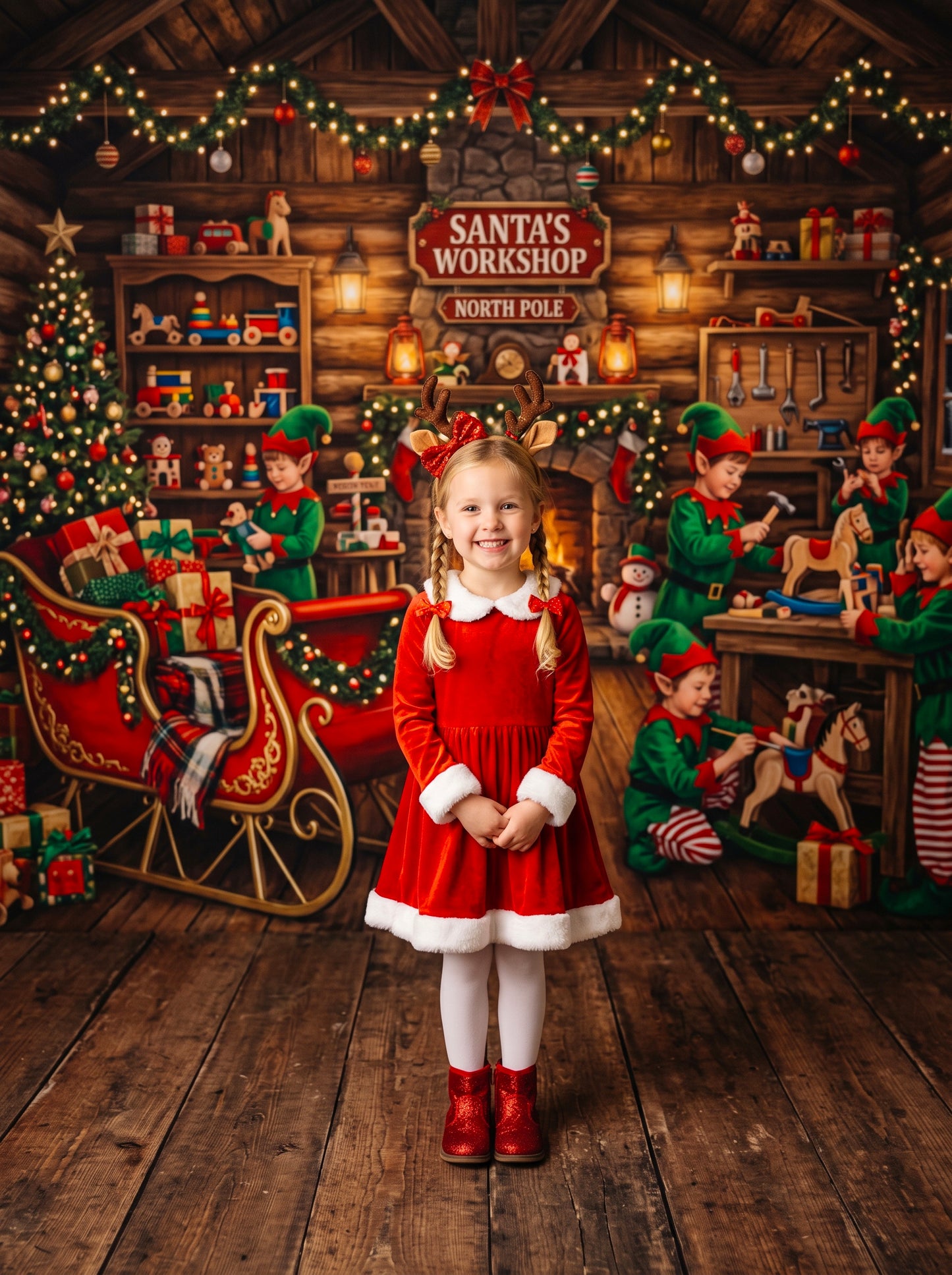 Cenários digitais coloridos de Natal, conjunto de cenários de Natal
