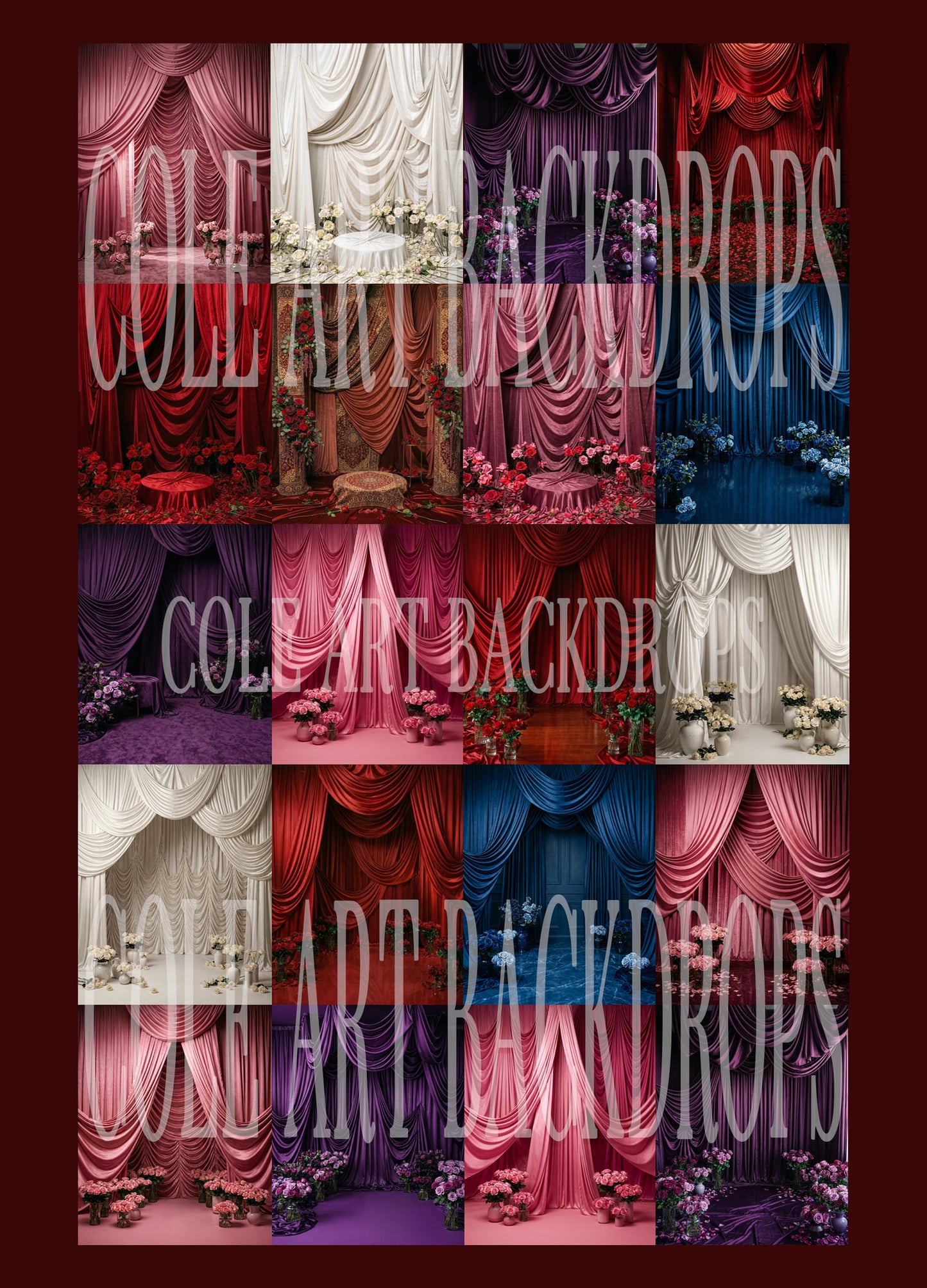 Rosey Vase Digital Backdrop Set