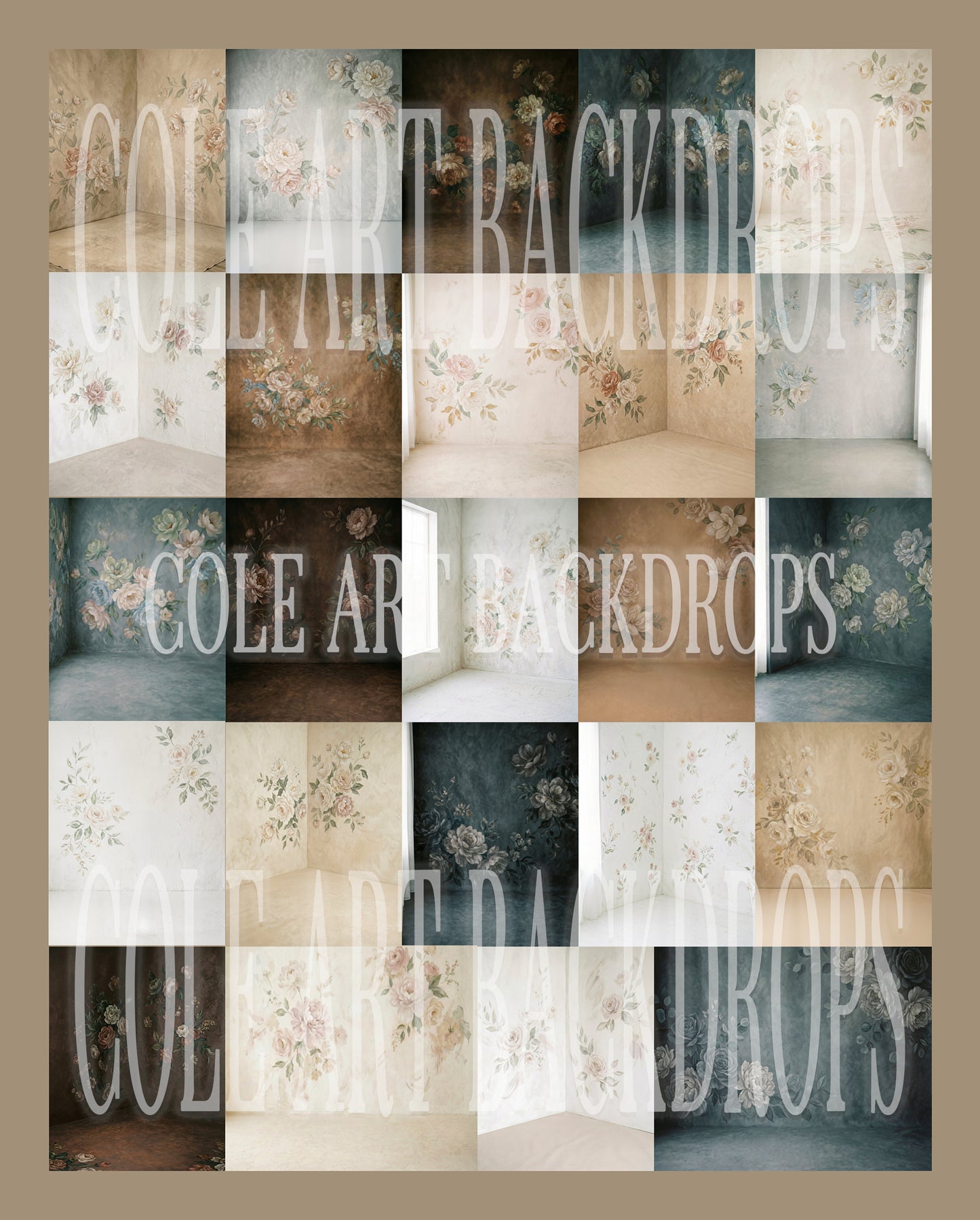 Soft Botanicals Digital Backdrop Set