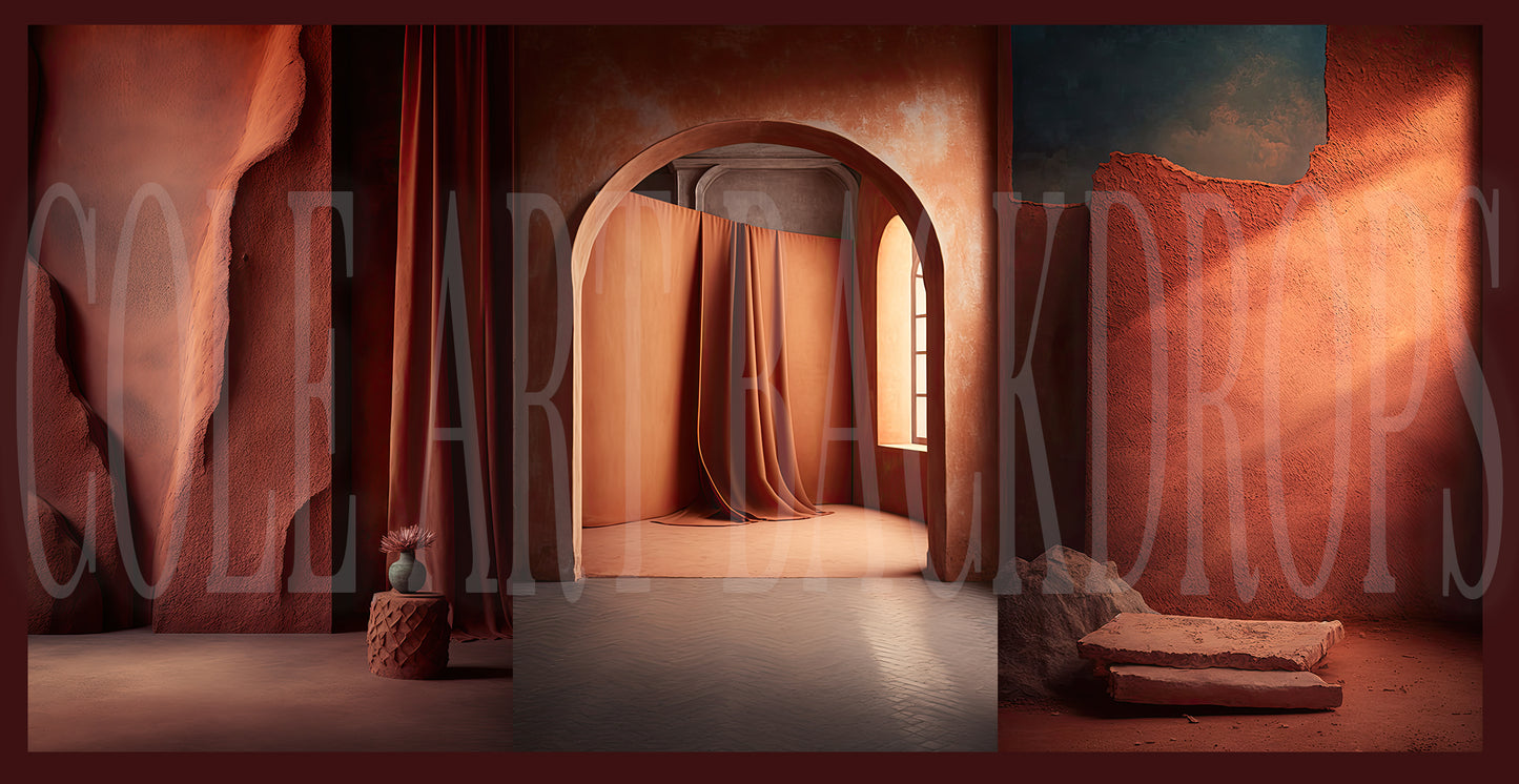 Terracotta Stucco Set Digital Backdrops, Maternity Backdrop Overlays, Studio Backdrop Overlays, Fine Art Textures, Photoshop Overlays