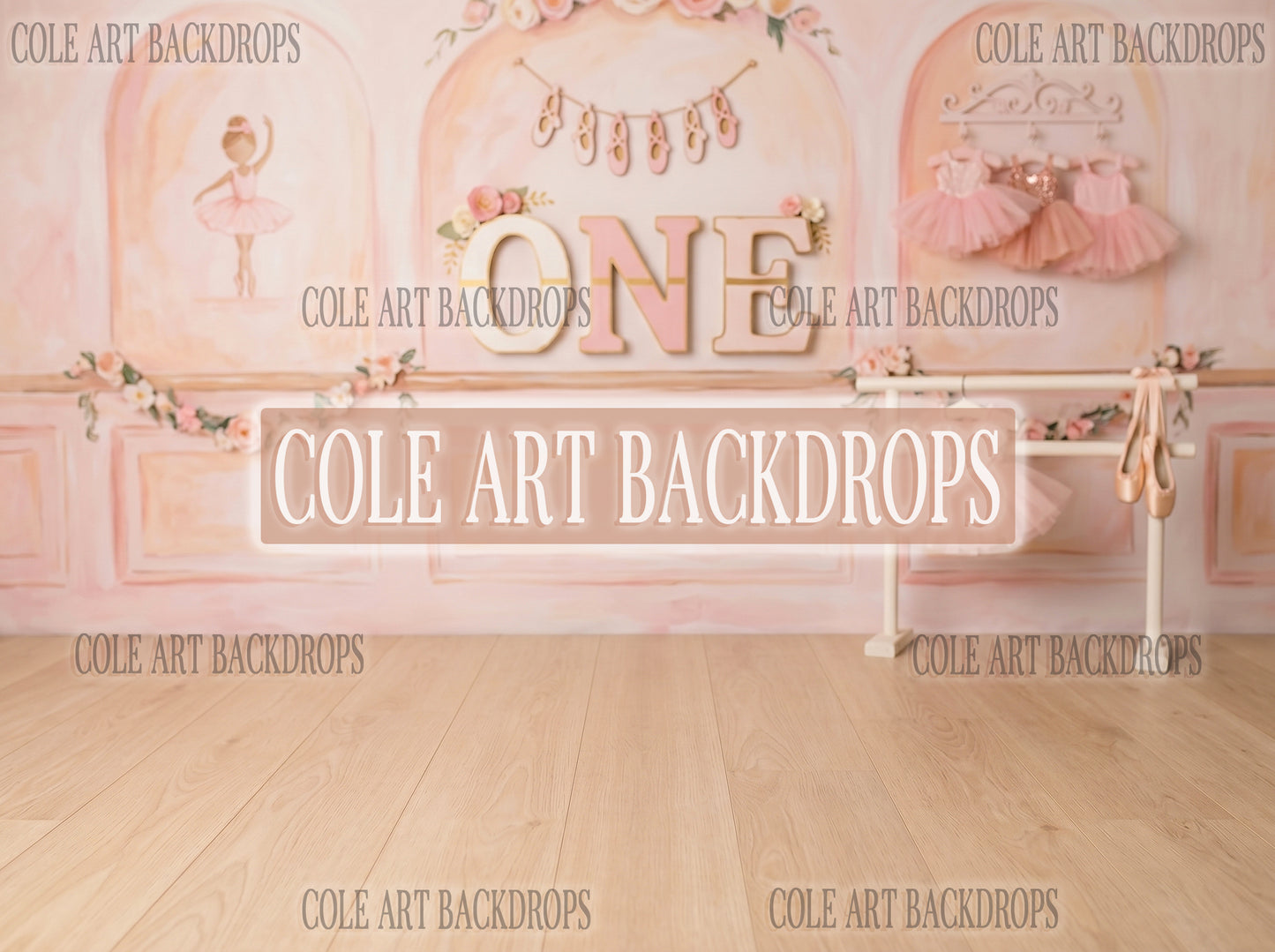 Baby Ballerina 6 Digital Backdrop, Birthday Backdrop, Cake Smash