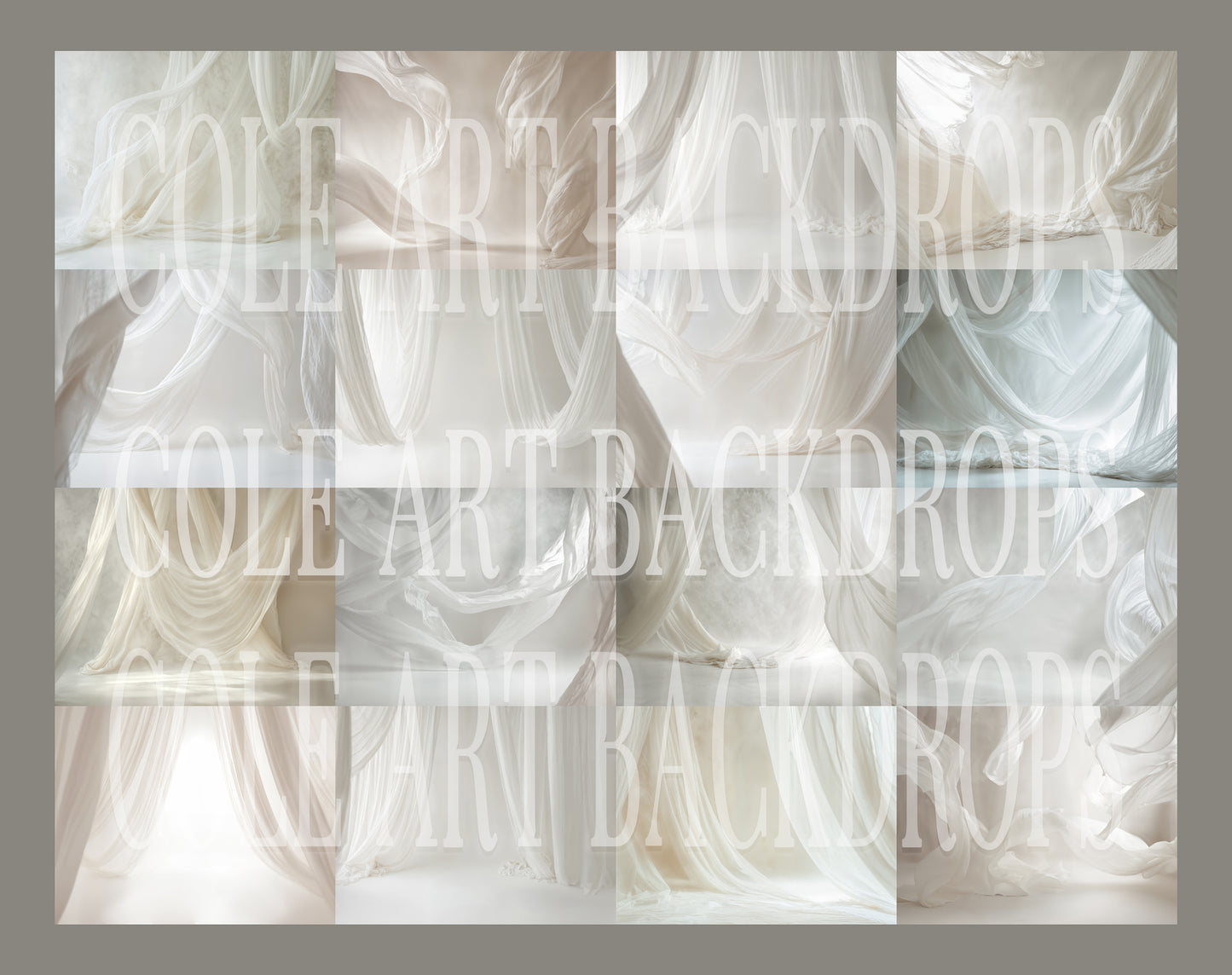 White Drapes Digital Backdrop Set