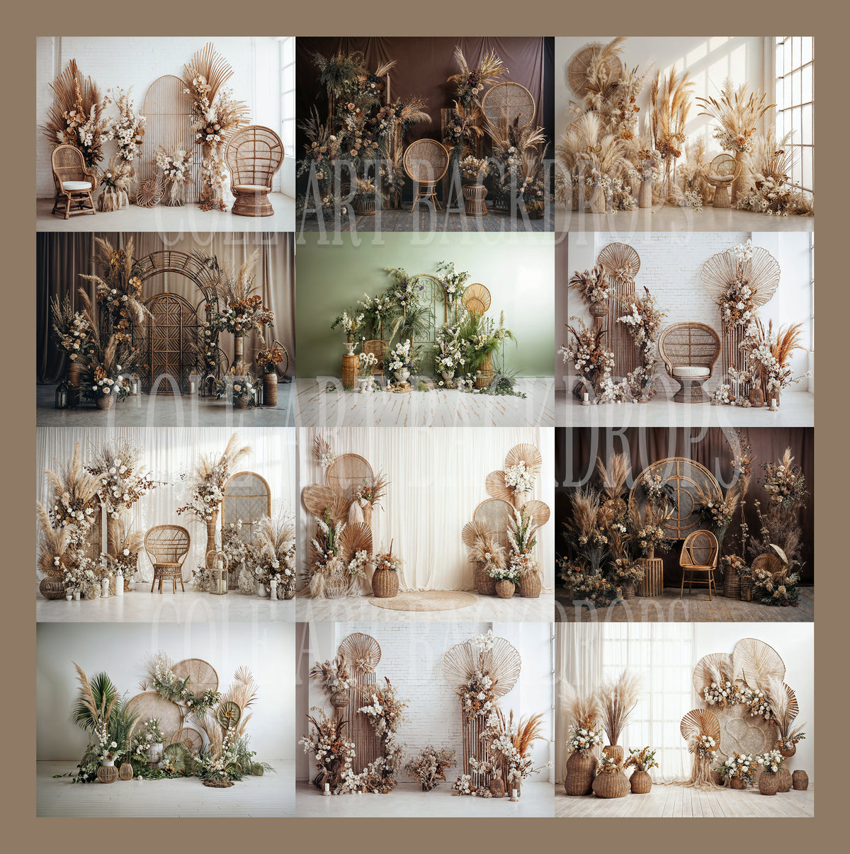Boho Chic Set Digital Backdrops, Maternity Backdrop Overlays, Studio B ...
