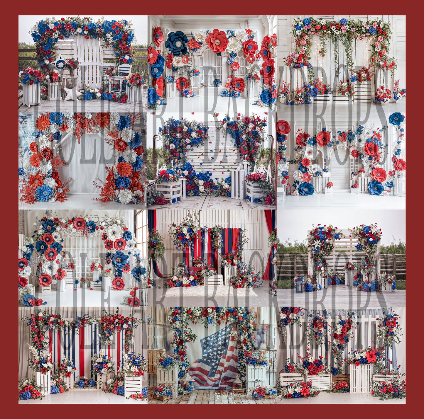 Fourth Of July Digital Backdrop Set