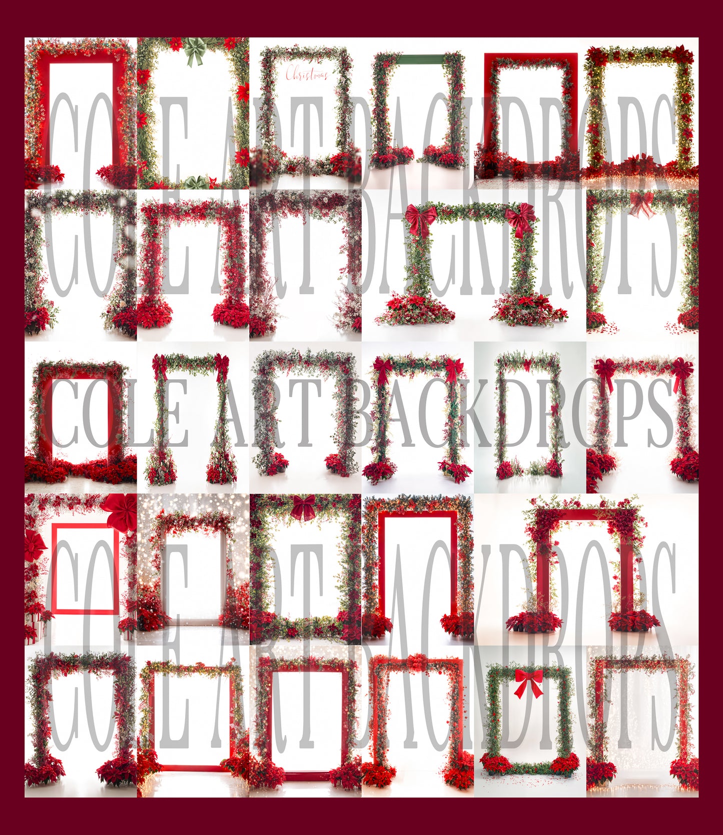 Backlit Christmas Digital Backdrop Set