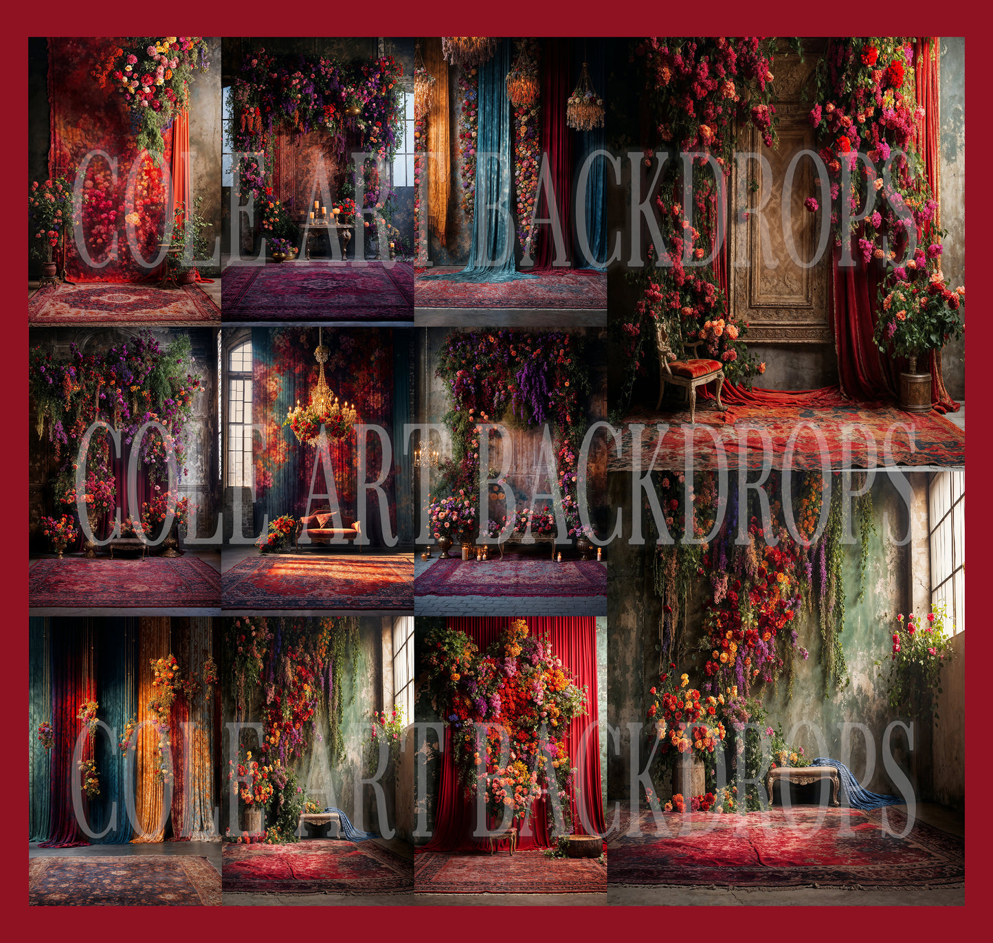 Colorful Persian Digital Backdrop Set