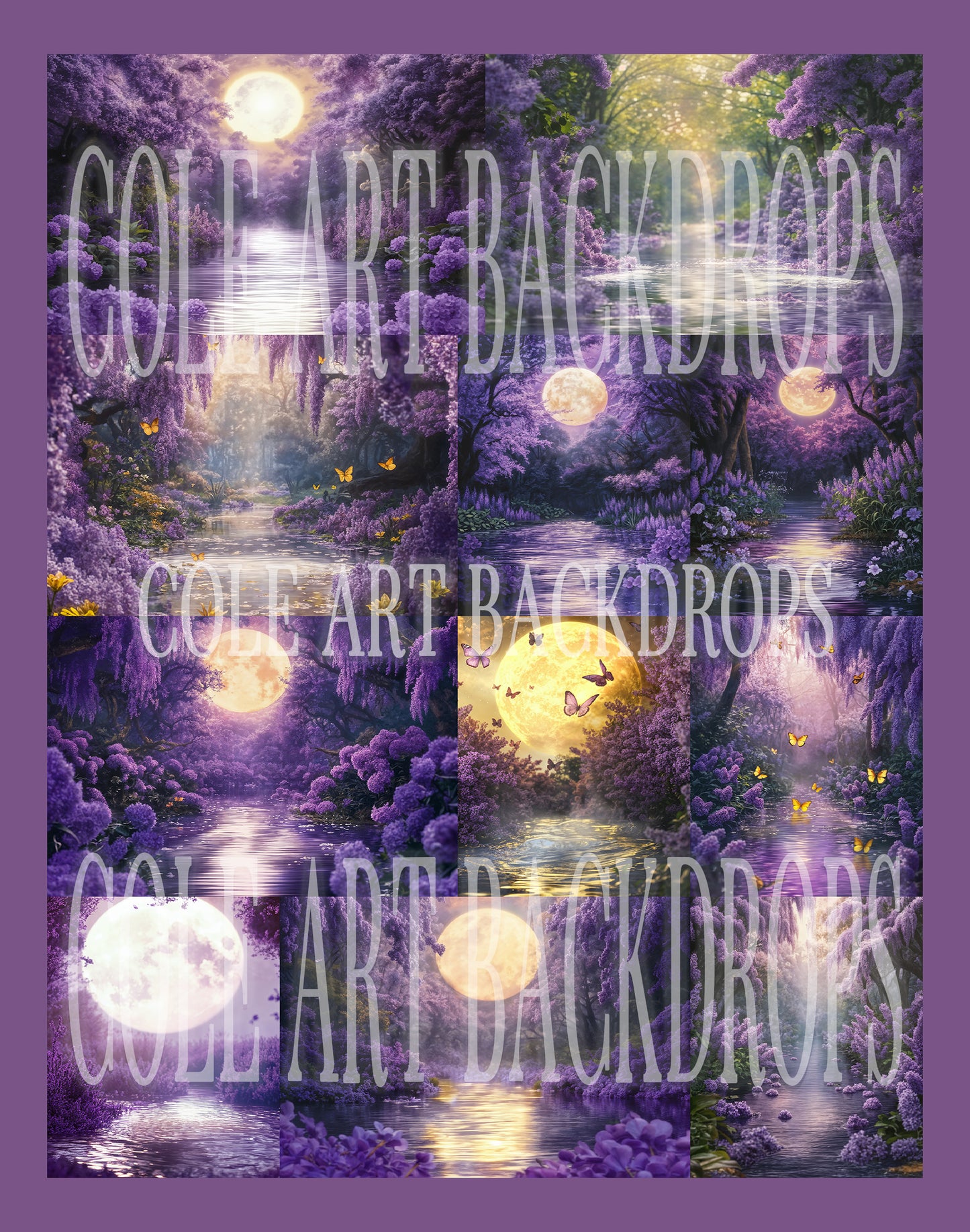 Lilac Water Digital Backdrop Set