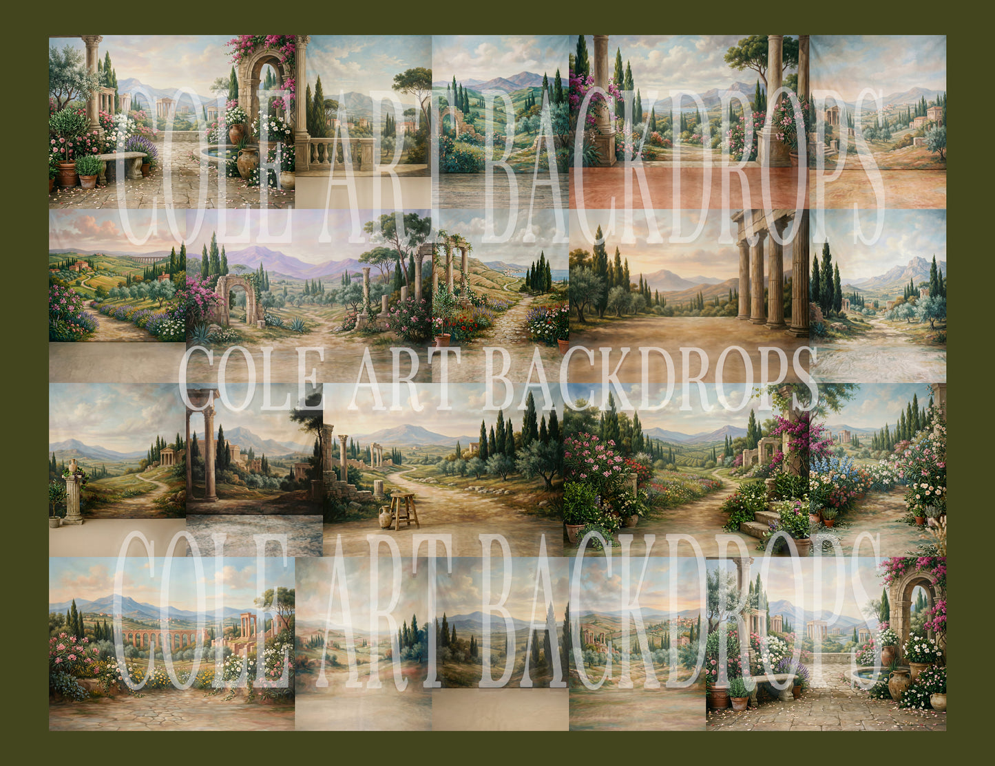 Grecian Landscape Digital Backdrop Set