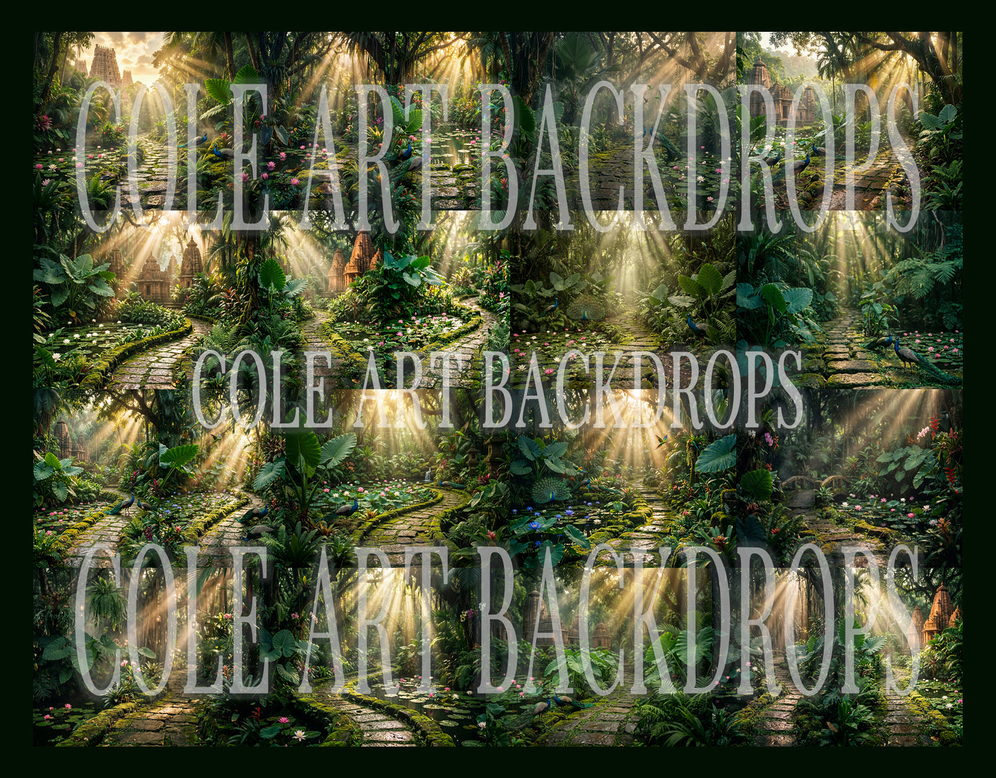 Green Jungle Digital Backdrop Set