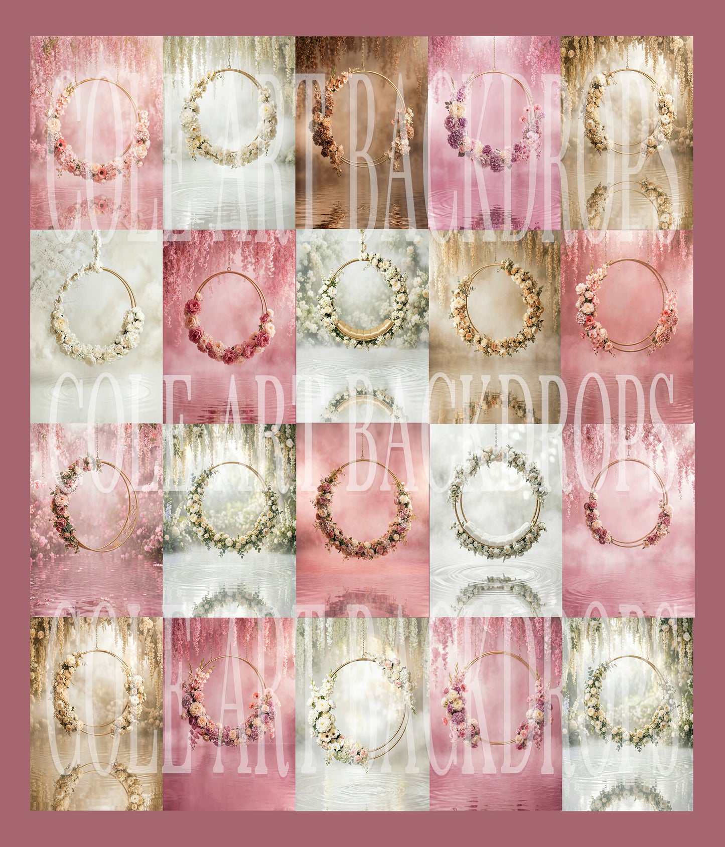 Floral Rings Digital Backdrop Set