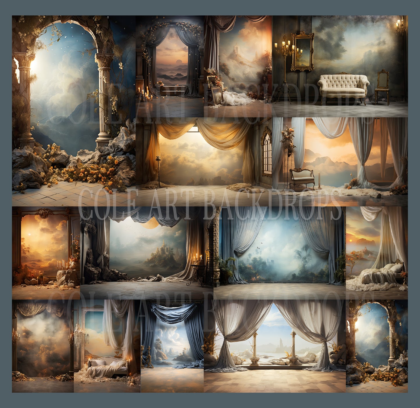 Old Masters: Salvador Dali Painter Set Digital Backdrop, Maternity Backdrop, Studio Backdrops, Fine Art Textures, Digital Backgrounds