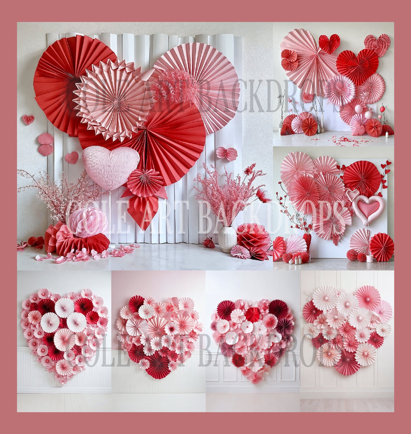 Red Heart Special Set Digital Backdrops, Maternity Backdrops, Studio Backdrops, Digital Backgrounds