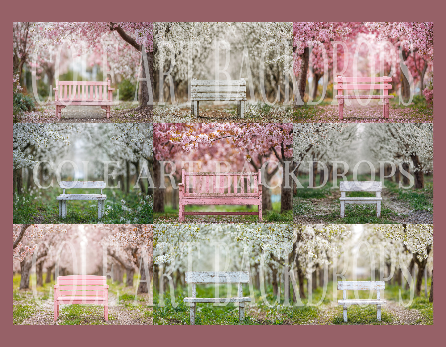 Blossom Bench Digital Backdrops Set
