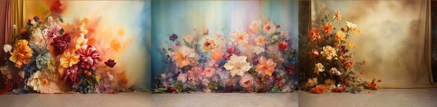 Floral Oil Painting Set Digital Backdrops, Maternity Backgrounds, Studio Backdrop Textures, Fine Art Textures, Photoshop Textures