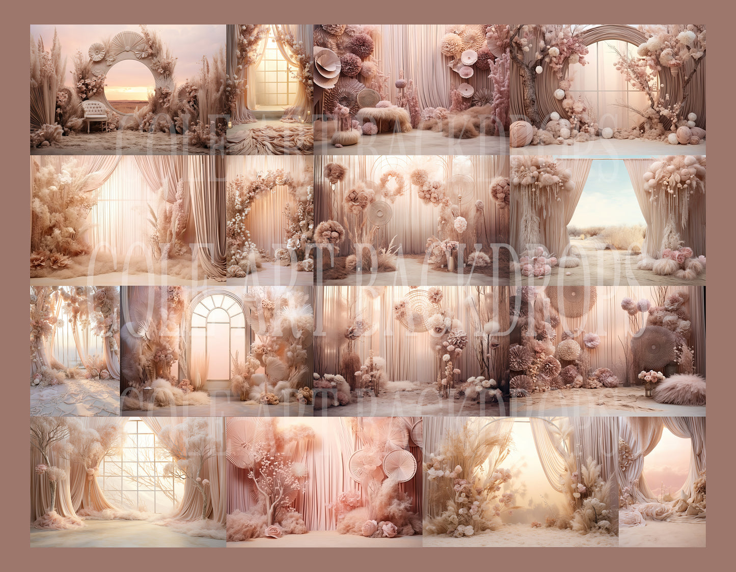 Pink Dream Boho Set Digital Backdrops, Maternity Backdrop Overlays, Studio Backdrop Overlays, Fine Art Textures, Photoshop Overlays