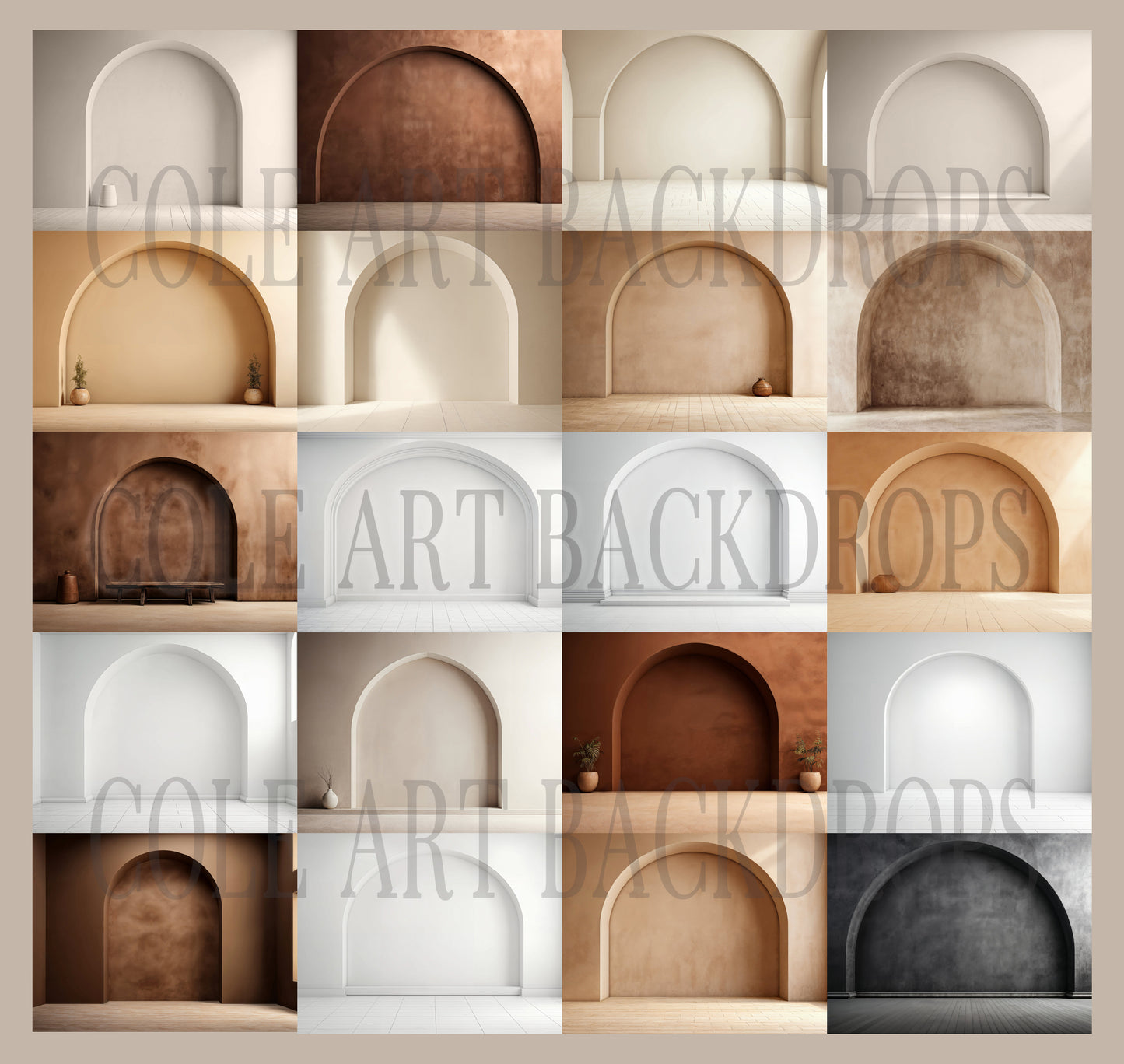 Minimal Arches TWO Set Digital Backdrops