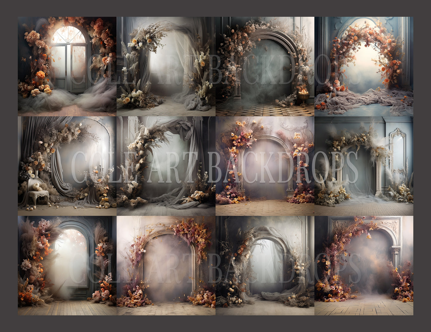 Fall Grey Boho Set Digital Backdrops, Maternity Backgrounds, Studio Backdrop Textures, Fine Art Textures, Photoshop Textures