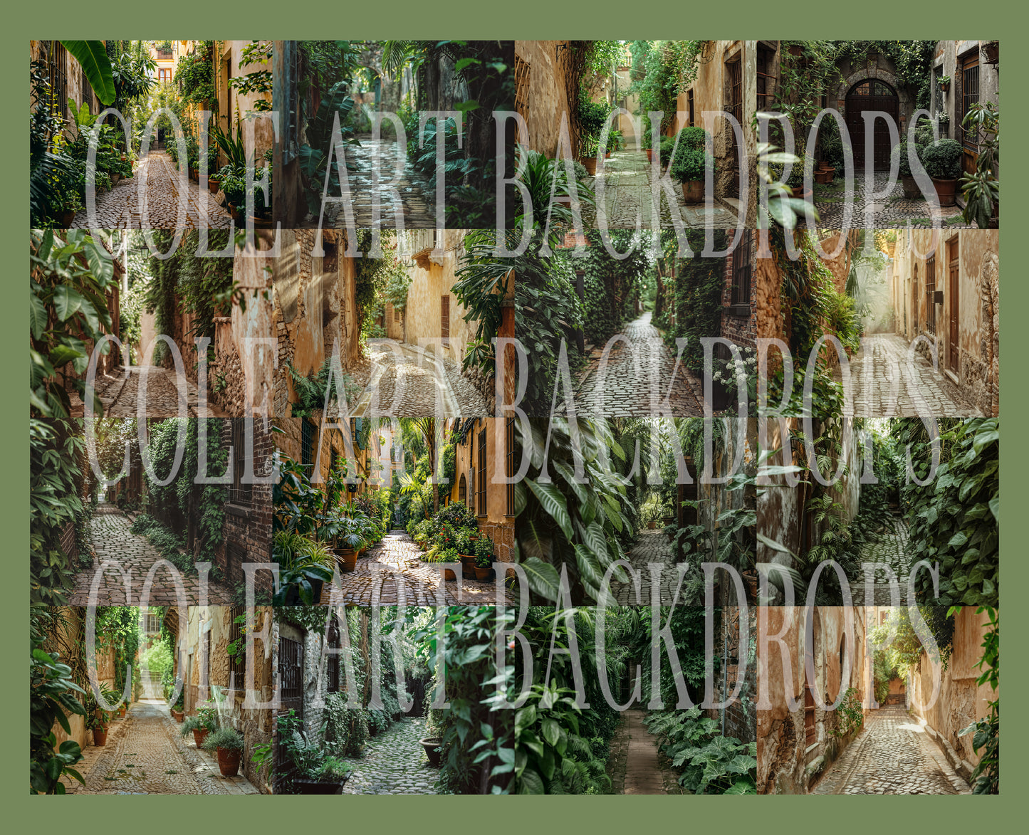 Lush Paths Digital Backdrop Set