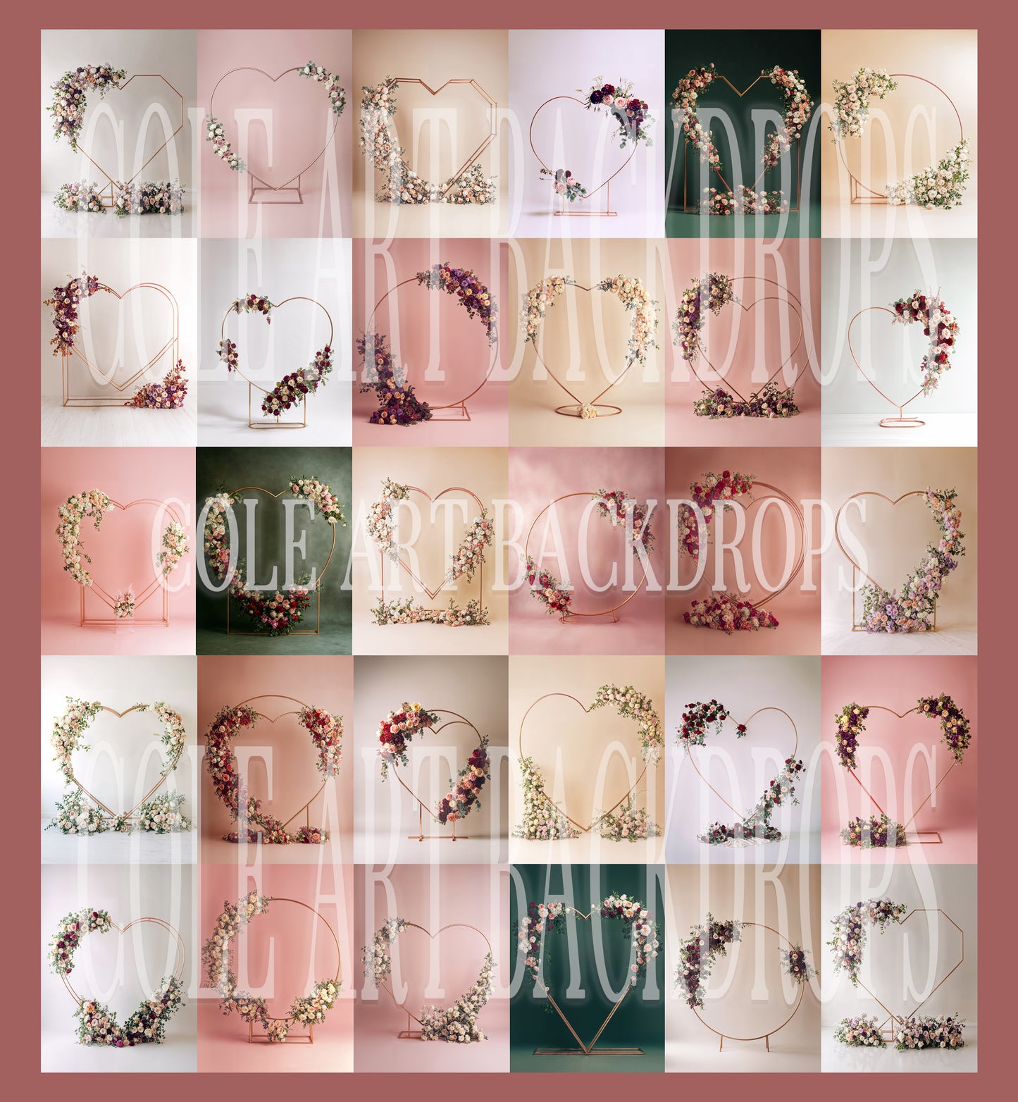 Love Heart Digital Backdrop Set