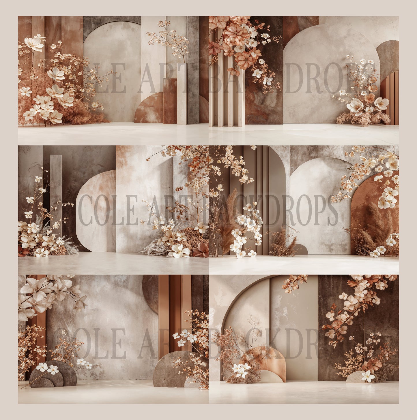 Beige Installation Digital Backdrop Set