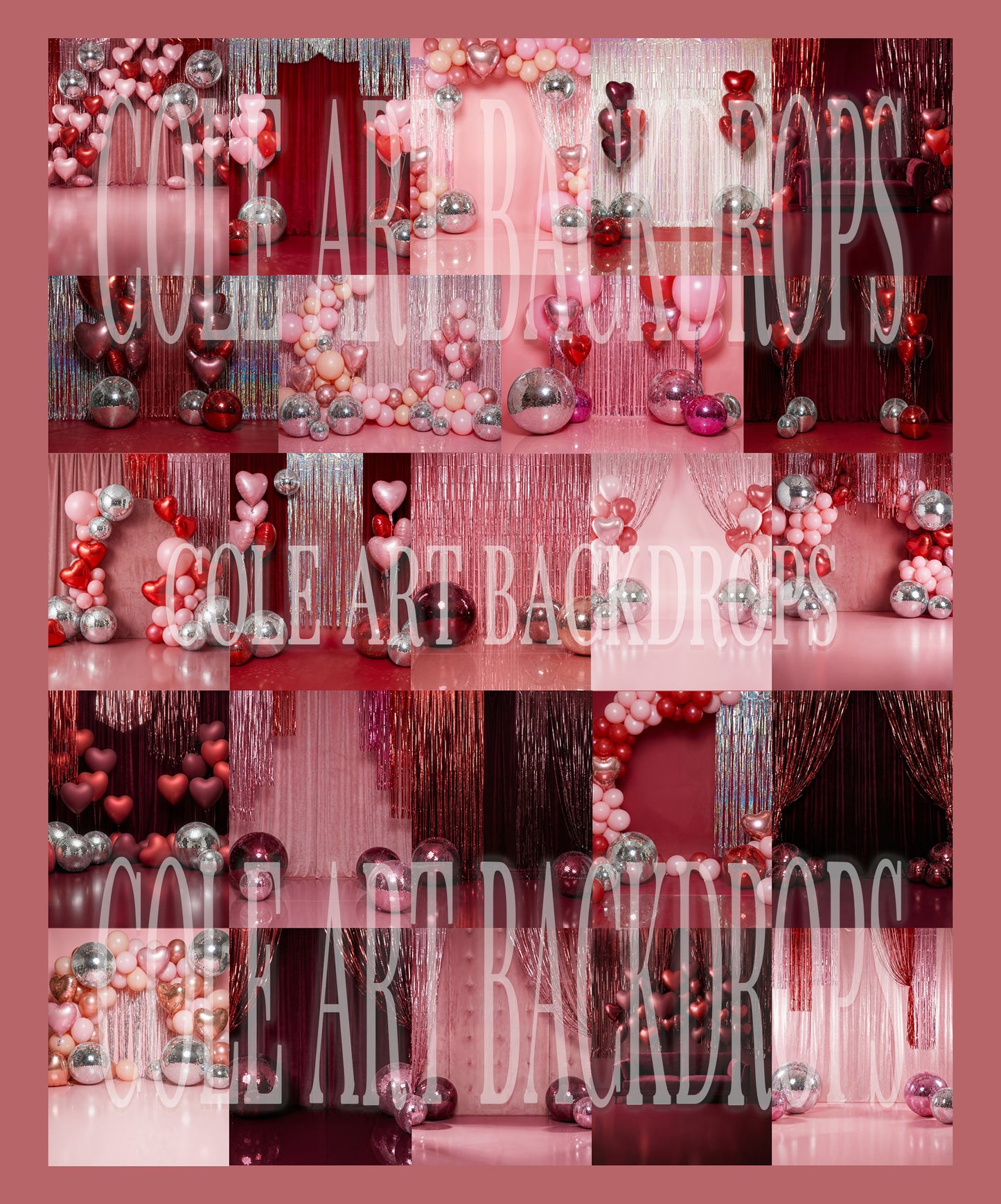 V Day Gal Digital Backdrop Set