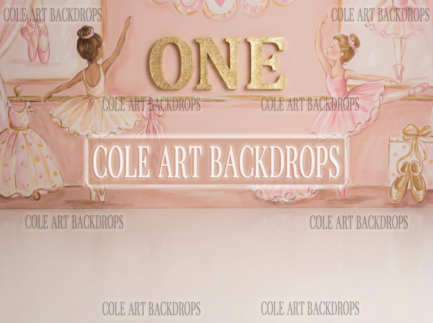 Baby Ballerina 1 Digital Backdrop, Birthday Backdrop, Cake Smash