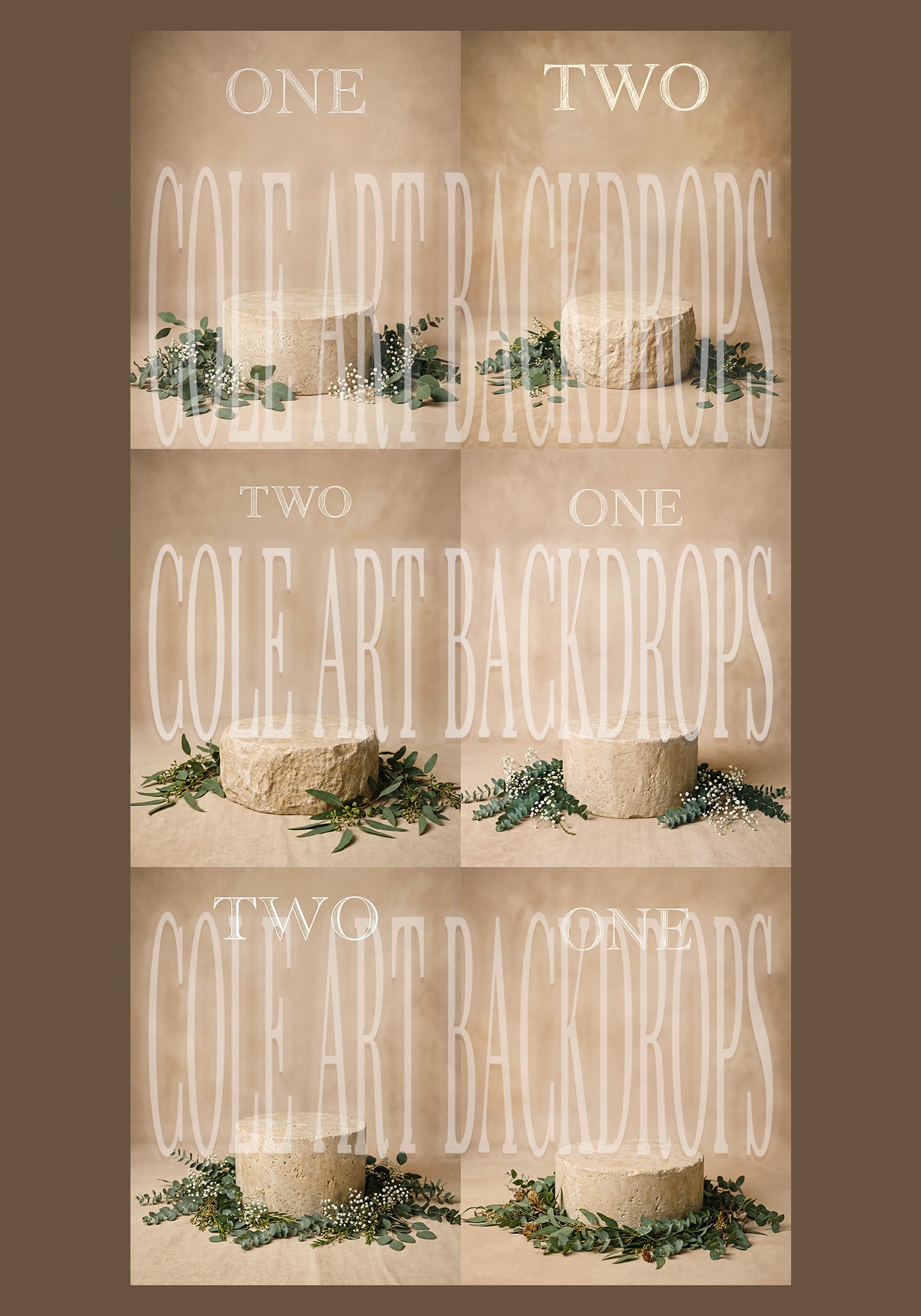 Birthday Beige Podium Set Newborn Digital Backdrops, Birthday Baby Backdrop