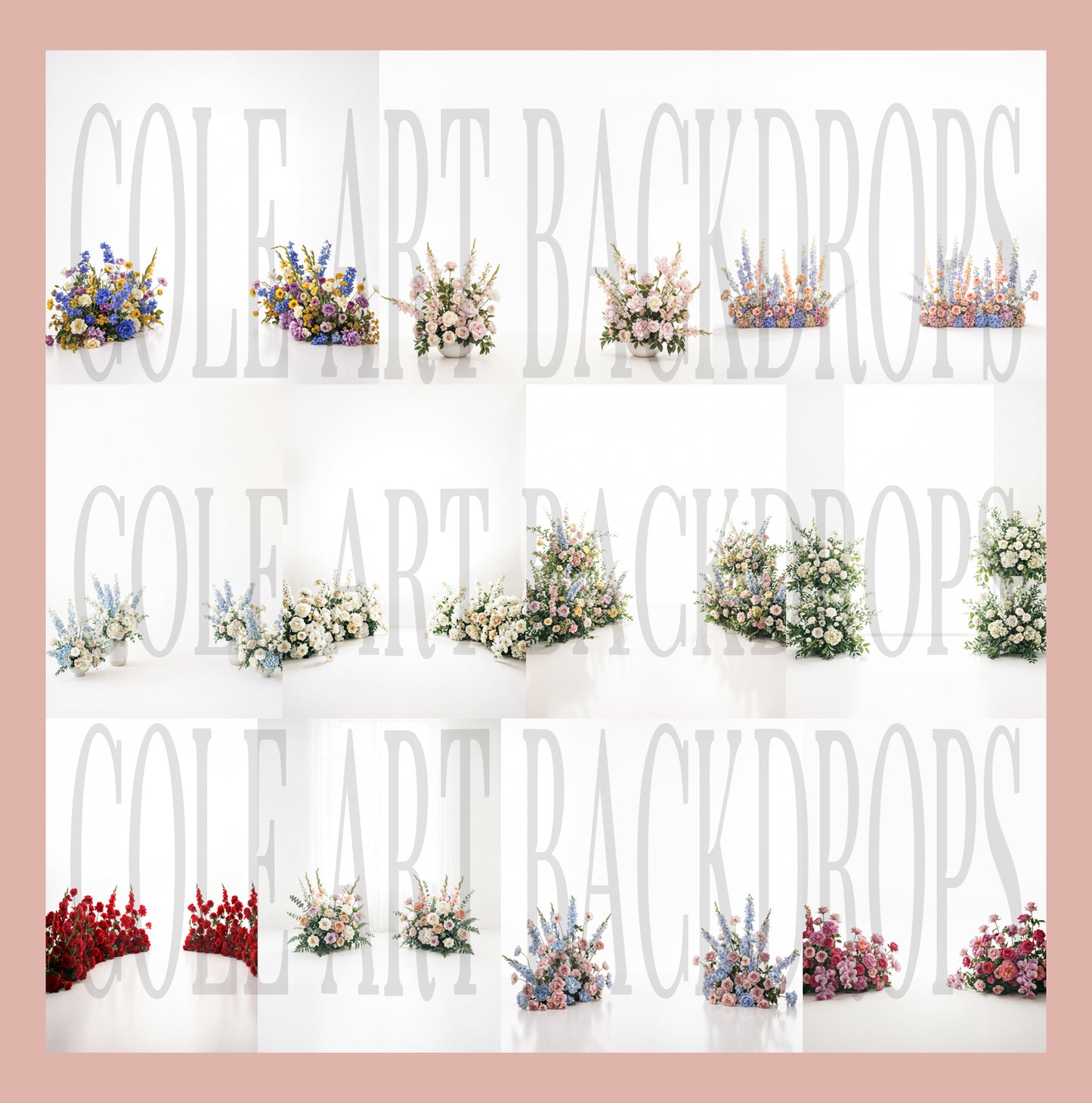 Floor Florals Digital Backdrop Set