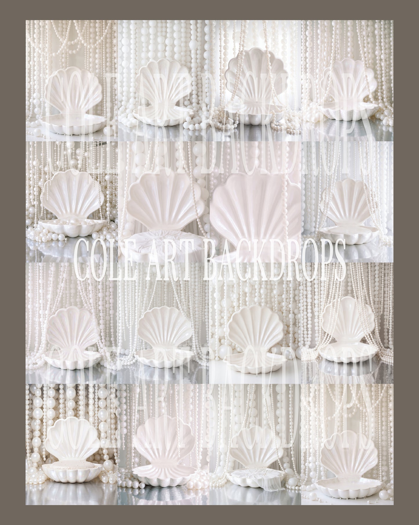 Pearly Shells Digital Backdrop Set
