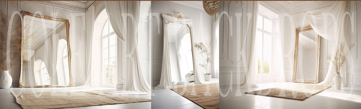 Light Mirror Room Set Digital Backdrops, Maternity Backgrounds, Studio ...
