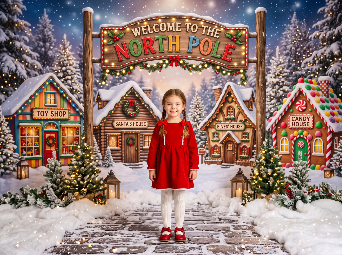 Cenários digitais coloridos de Natal, conjunto de cenários de Natal