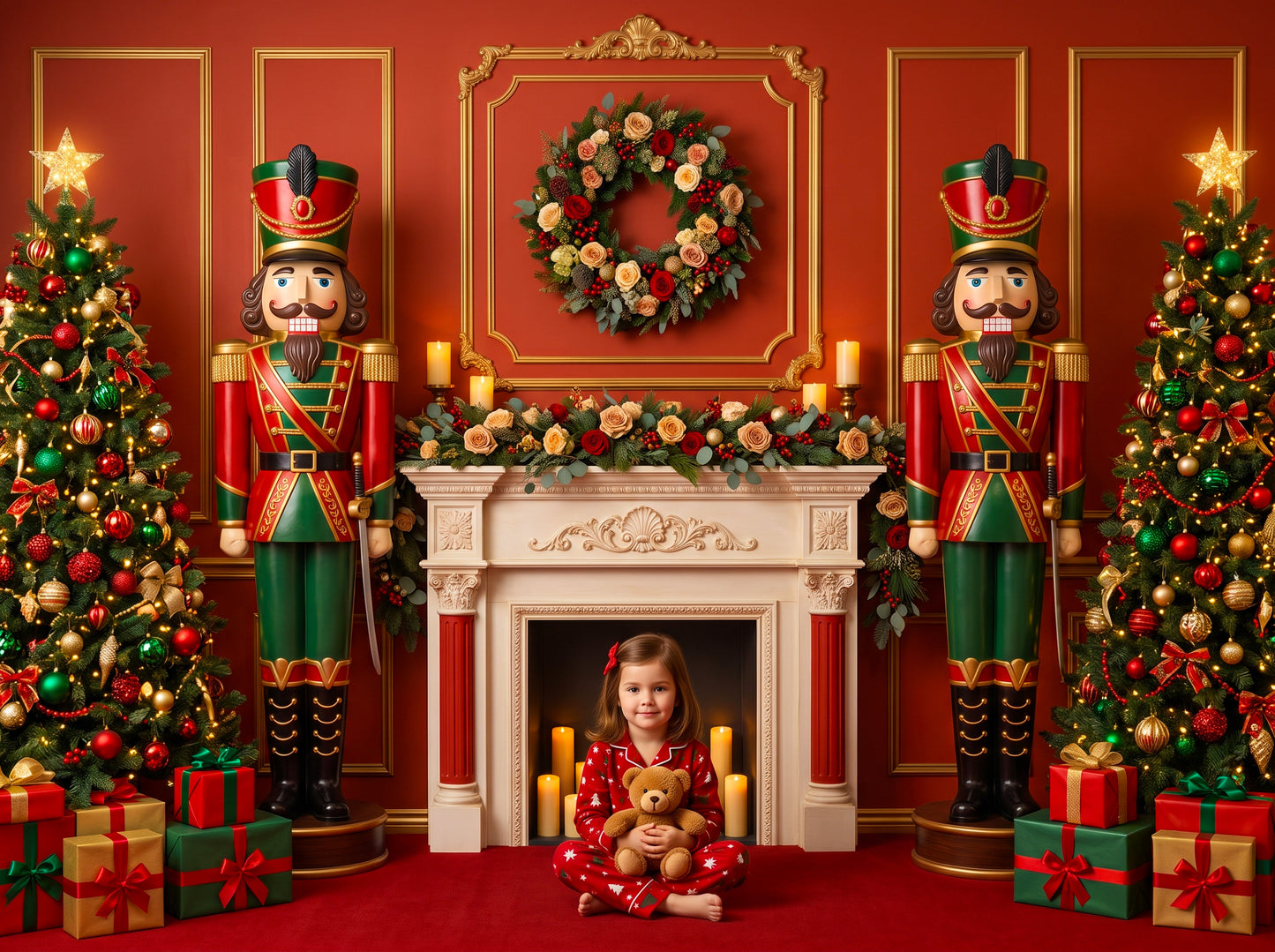 Cenários digitais coloridos de Natal, conjunto de cenários de Natal