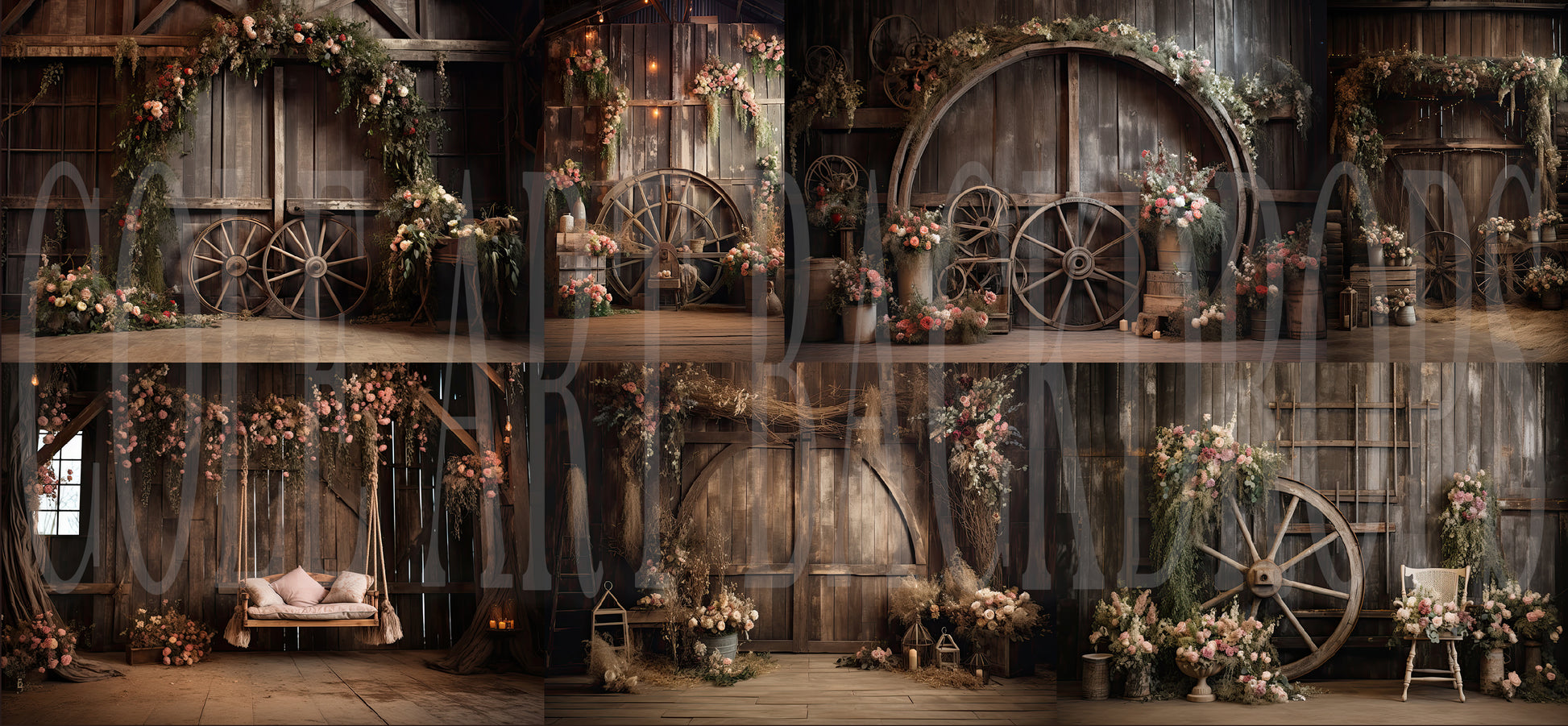 Rustic Romance Set Digital Backdrops, Maternity Backgrounds, Studio Ba ...