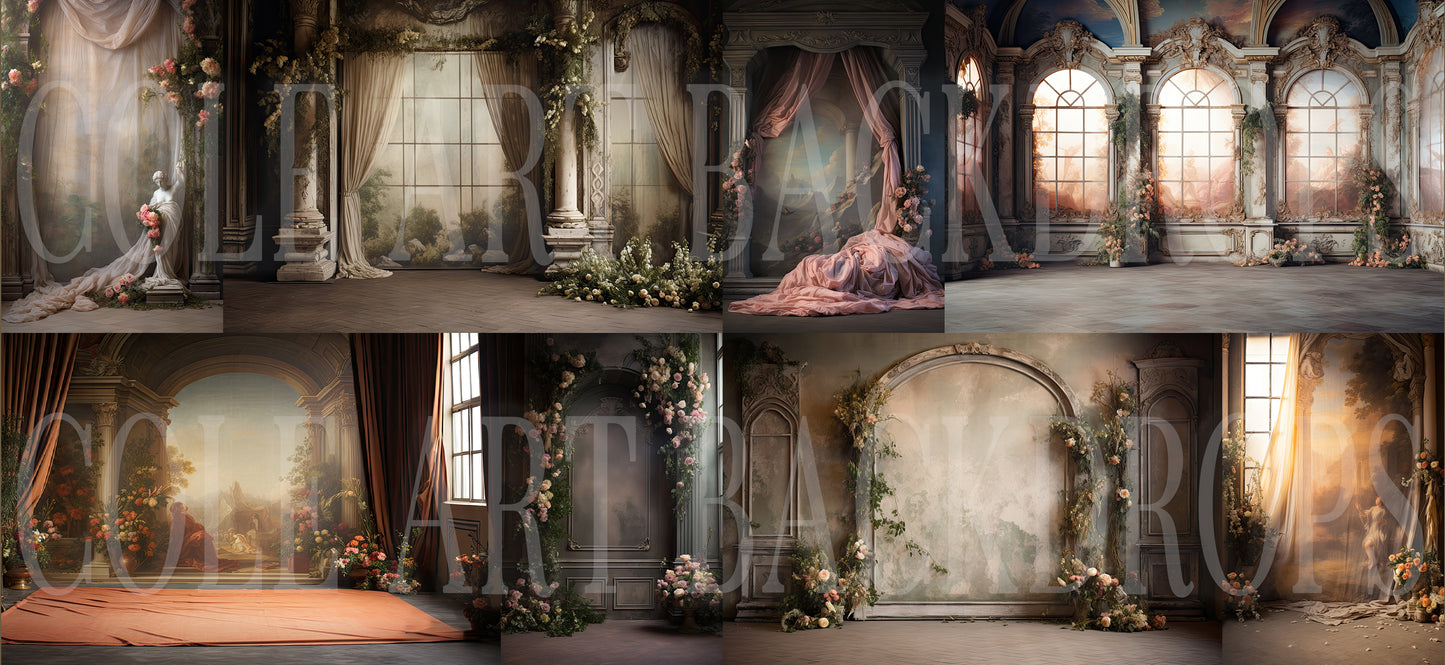 Old Masters: Boticelli Painter Set Digital Backdrops, Maternity Backdrop Overlays, Studio Backdrop Overlays, Fine Art Textures, Photoshop Overlays