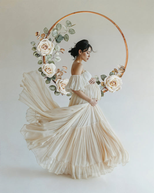 White Hoop Floral Digital Overlays, Photoshop Overlays