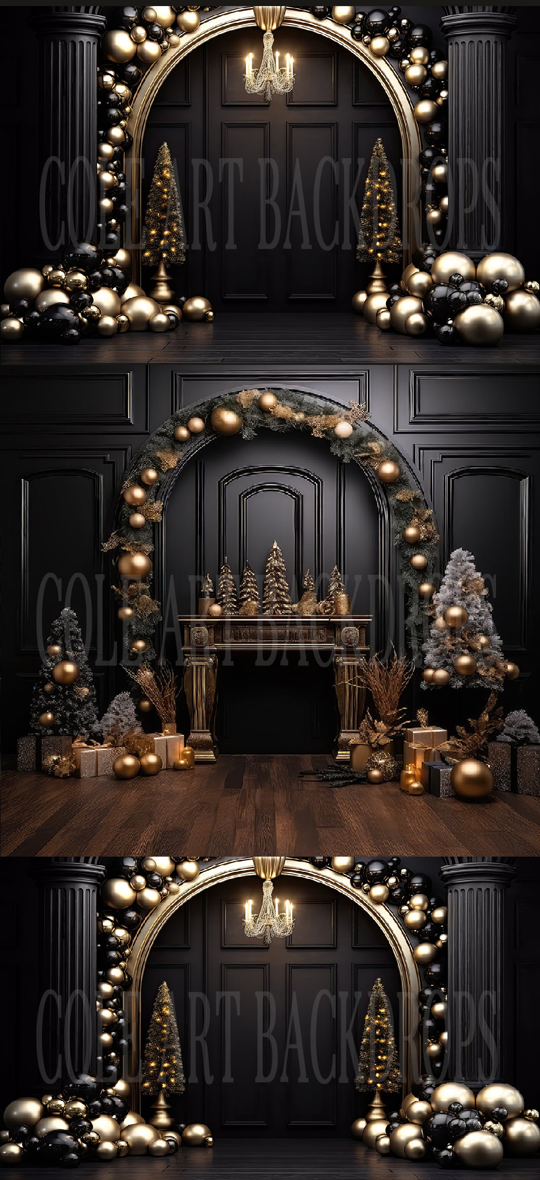 Black Arched Christmas Digital Backdrops, Maternity Backdrop Overlays ...