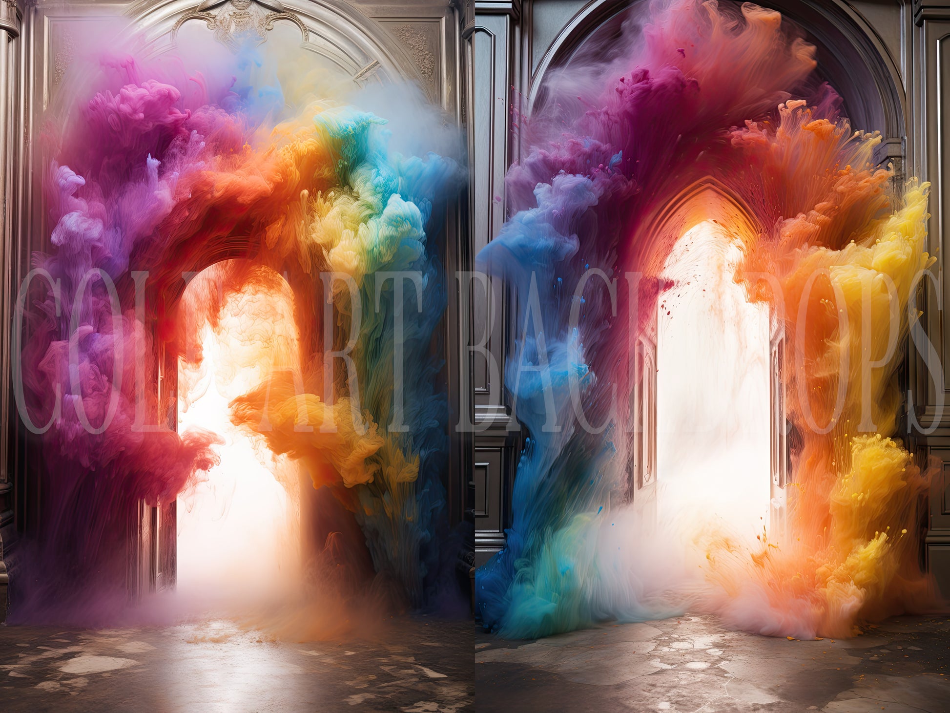 Color Dream Portal Set Digital Backdrops, Maternity Backgrounds, Studi ...