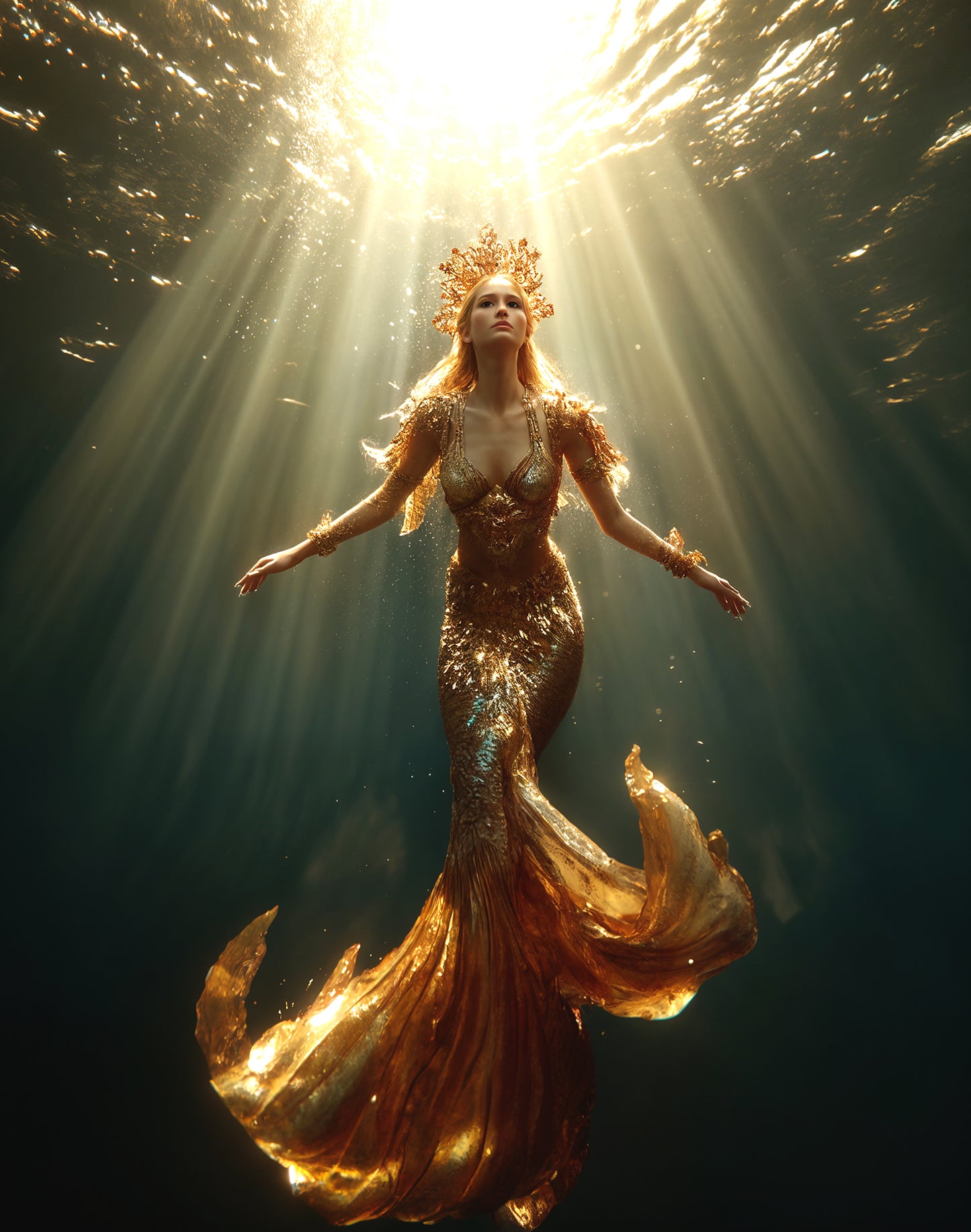 Mermaid Underwater Digital Backdrop Set