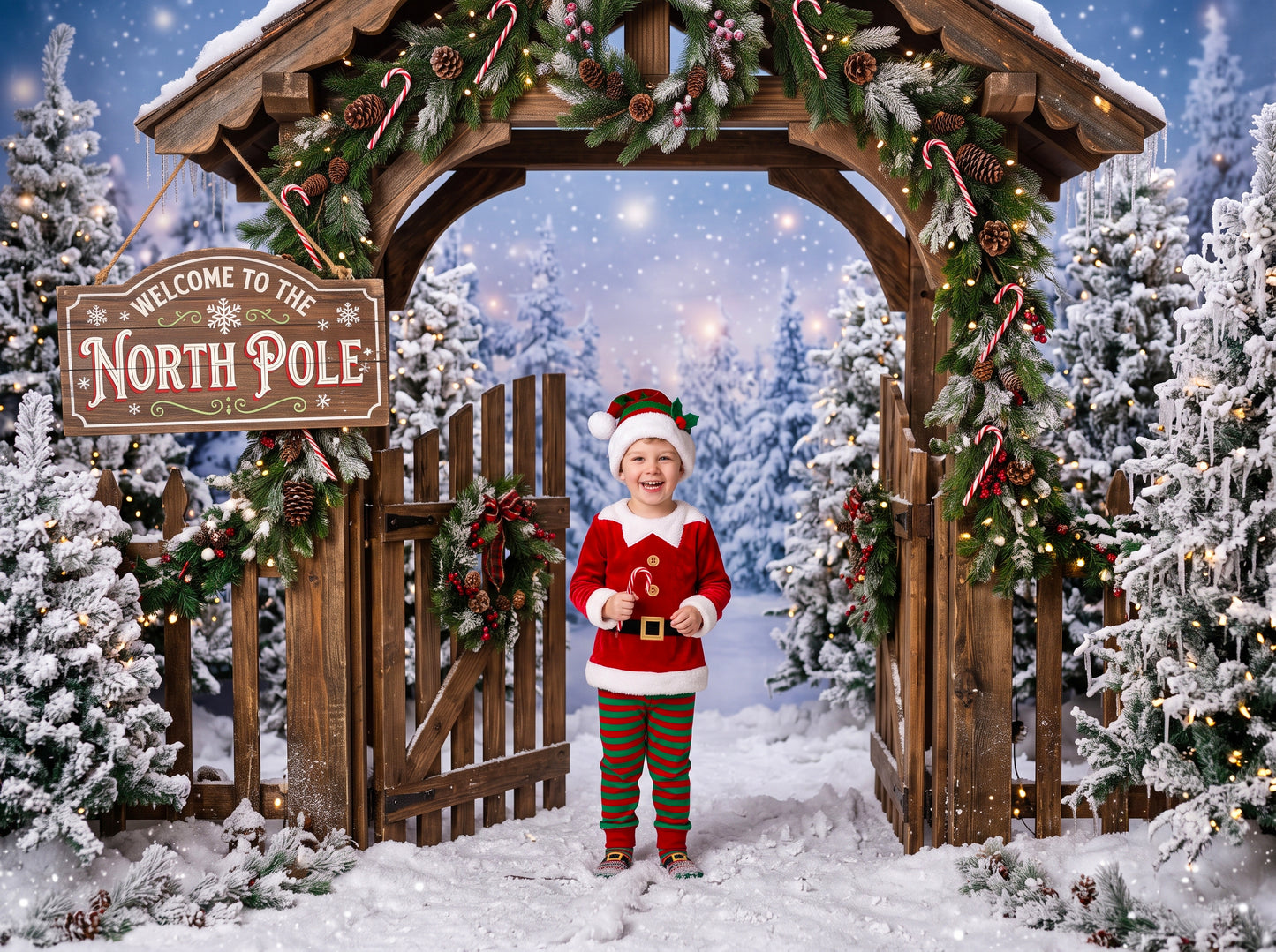 Cenários digitais coloridos de Natal, conjunto de cenários de Natal