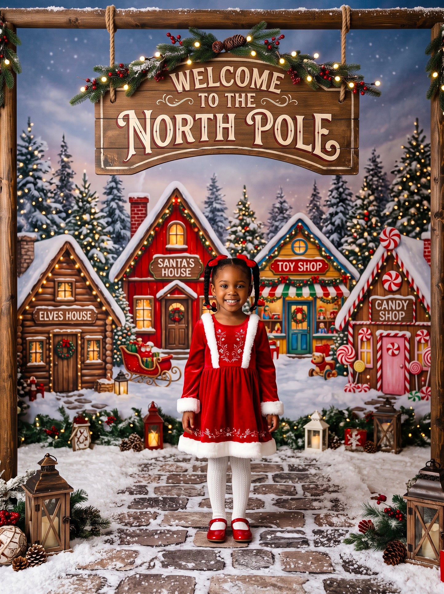 Cenários digitais coloridos de Natal, conjunto de cenários de Natal