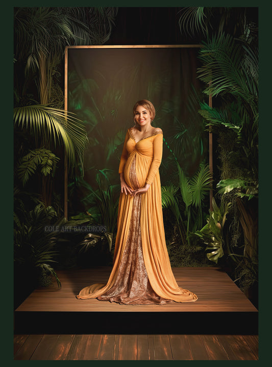 Conjunto de palmeiras exuberantes da selva: cenários digitais, cenários de maternidade, texturas de cenários de estúdio, texturas de belas artes, texturas do Photoshop
